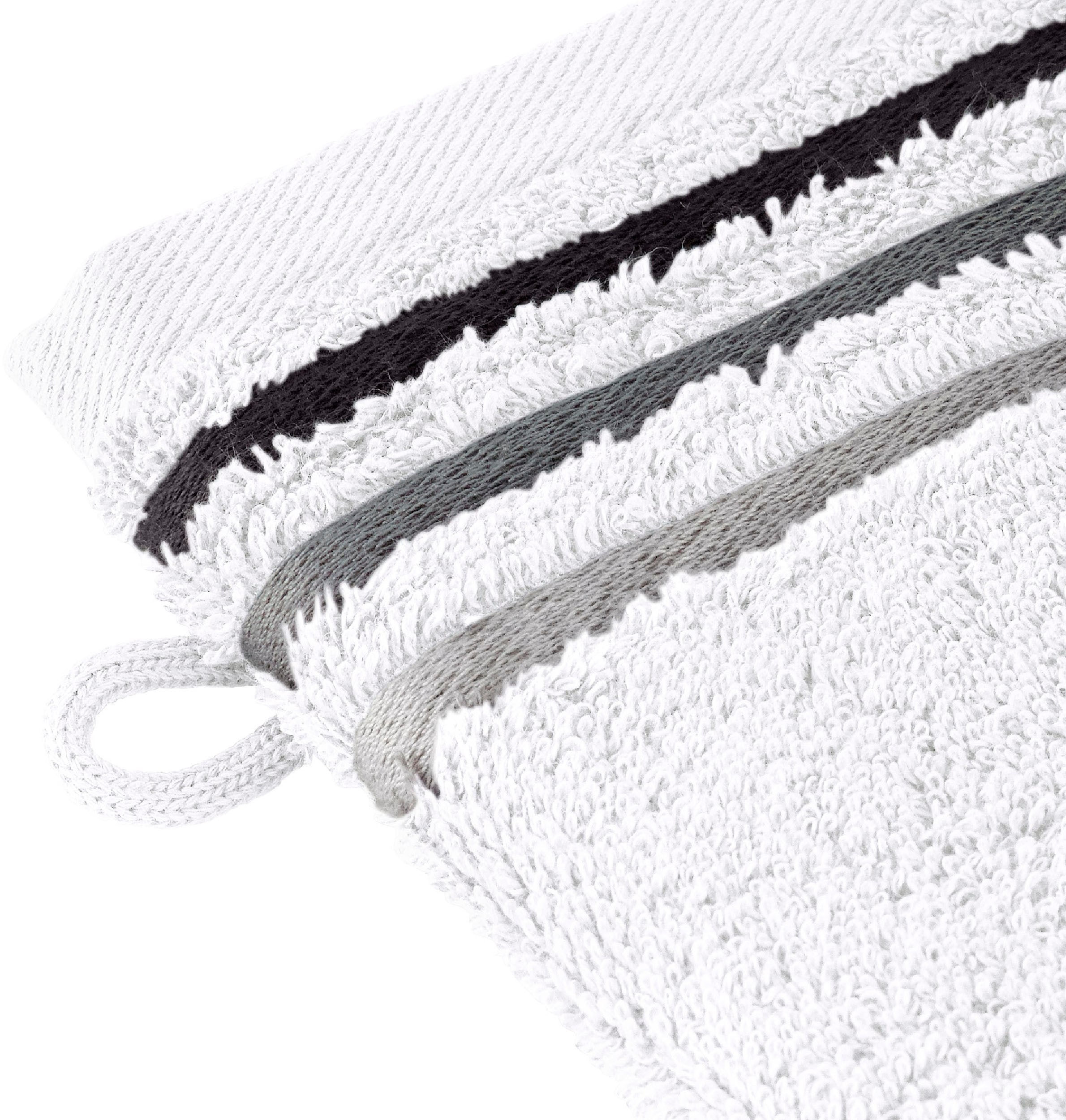 Schiesser Waschhandschuh »Skyline Color aus 100 % Baumwolle mit eleganter Streifenbordüre« MADE IN GREEN by OEKO-TEX®