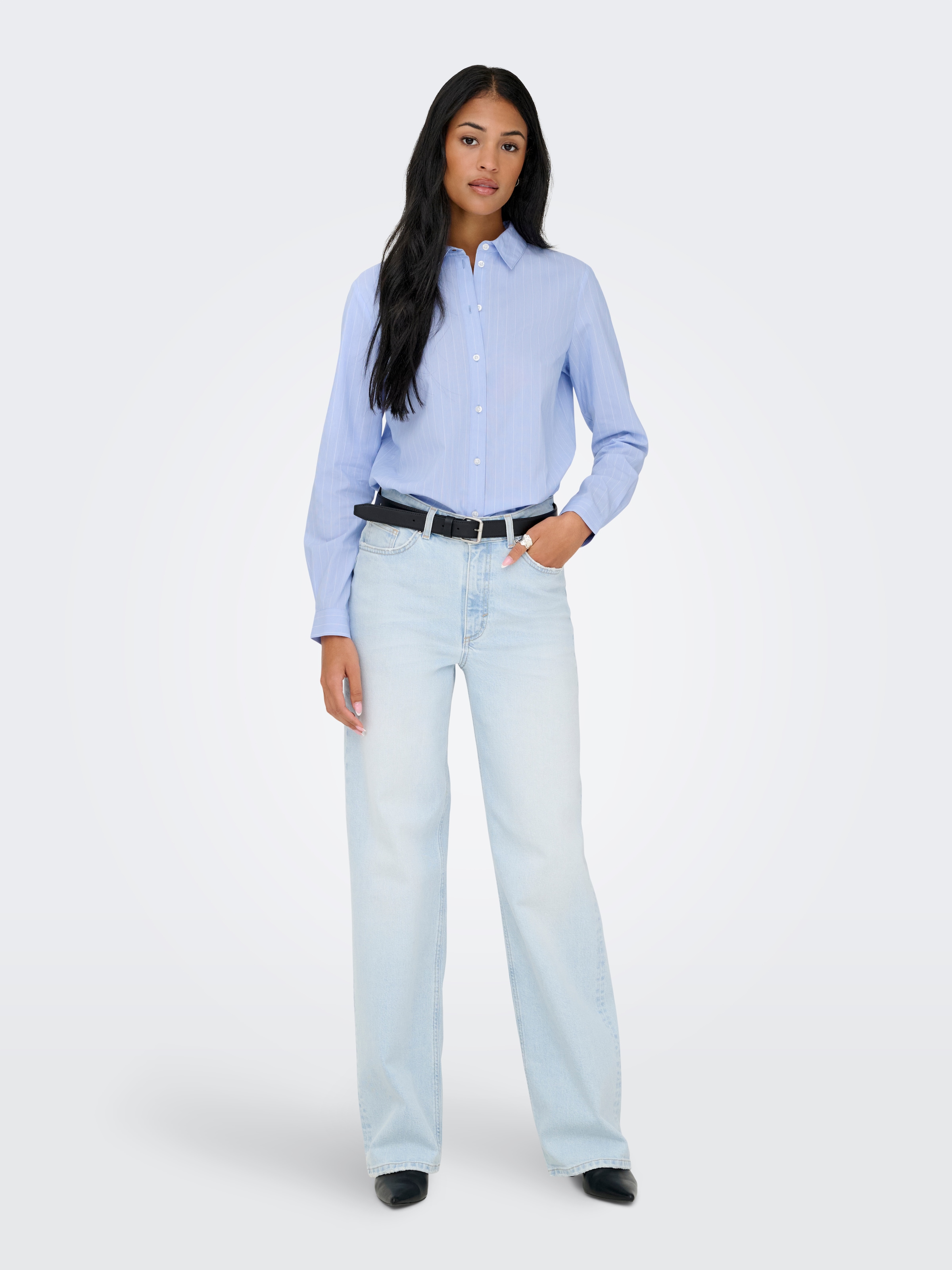 JDY Hemdbluse »JDYMIO L/S SHIRT WVN NOOS« unifarben oder gestreift