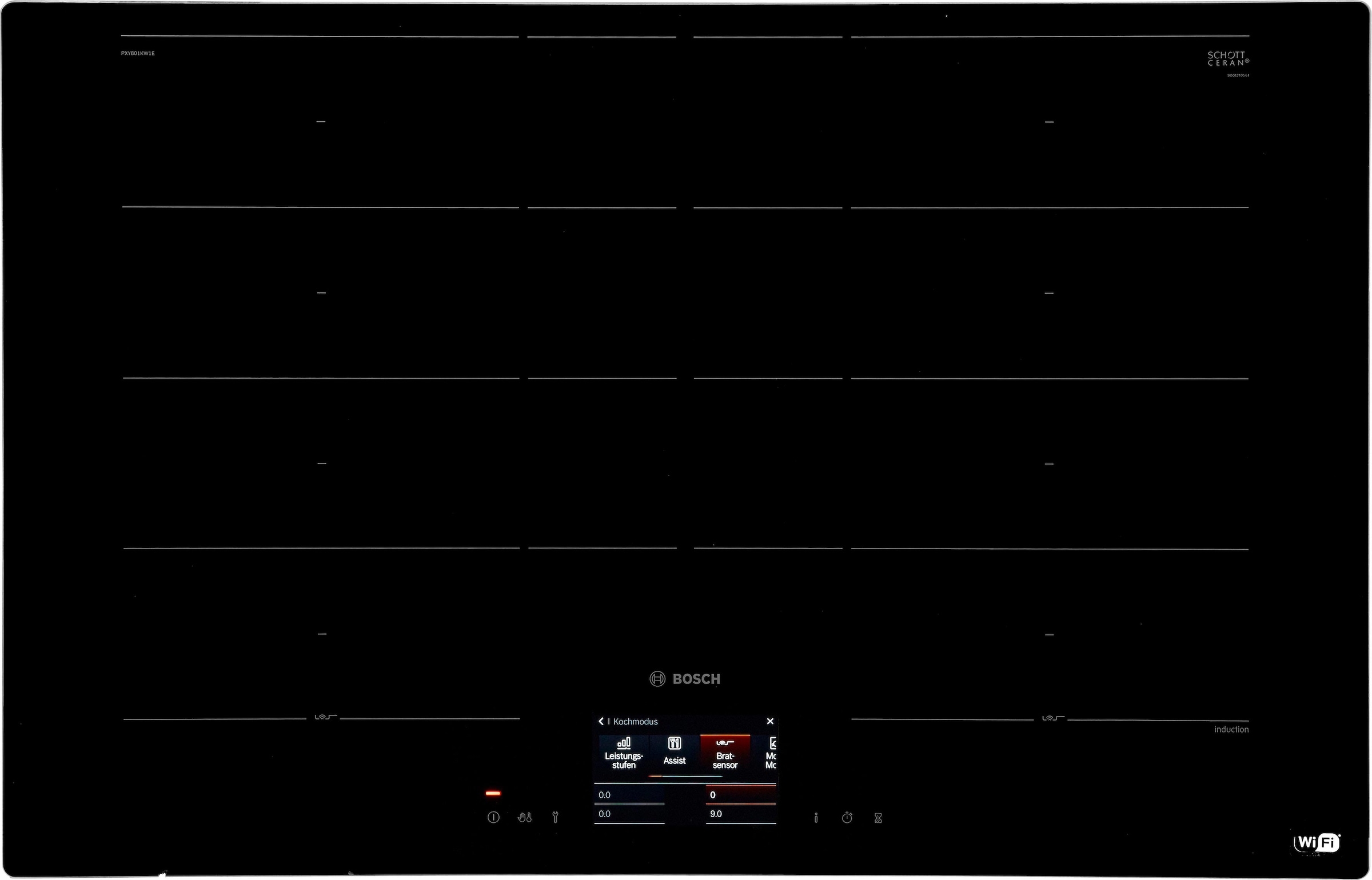 BOSCH Flex-Induktions-Kochfeld von SCHOTT CERAN®, PXY801KW1E, mit PerfectFry-Bratsensor
