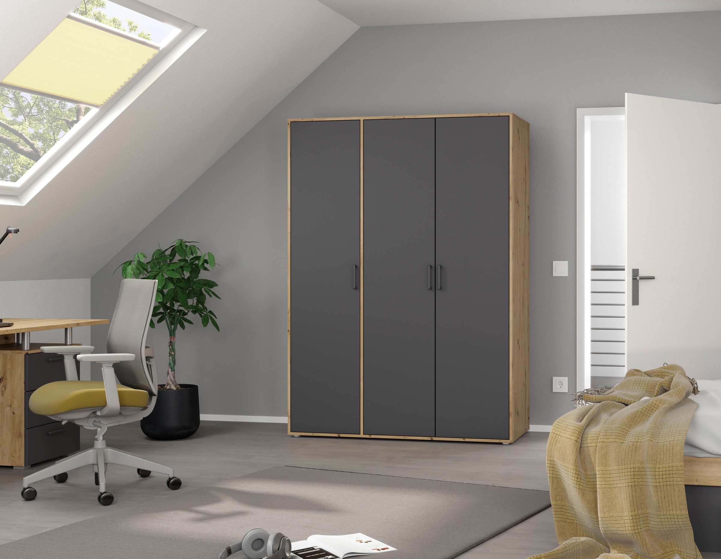 rauch Kleiderschrank »VOYAGER Otto´s Choice Garderobe Wäscheschrank TOPSELLER Schlafzimmer«, (in 3 verschiedenen Ausstattungen BASIC/CLASSIC/PREMIUM), Schrank mit modernen Griffen in viel Stauraum MADE IN GERMANY