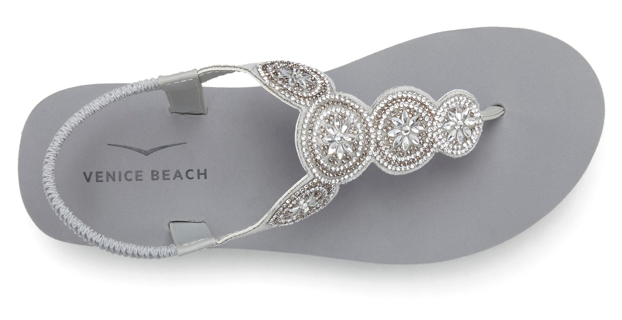 Venice Beach Badezehentrenner, Sandale, Pantolette, Badeschuh ultraleicht mit Glitzerdetails VEGAN