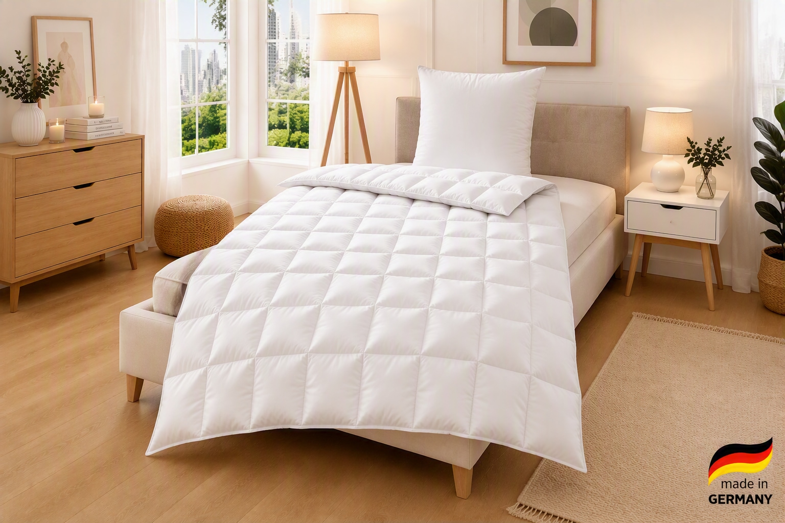 OTTO home Daunenbettdecke "Köniz, Bettdecke 135x200 cm, 155x220 cm und weitere Größen" leicht Füllung 60Daunen40Federn 1 Stk. tlg. Bettdecken, Sommer, Winter, Decke ist Made in Green zertifiziert