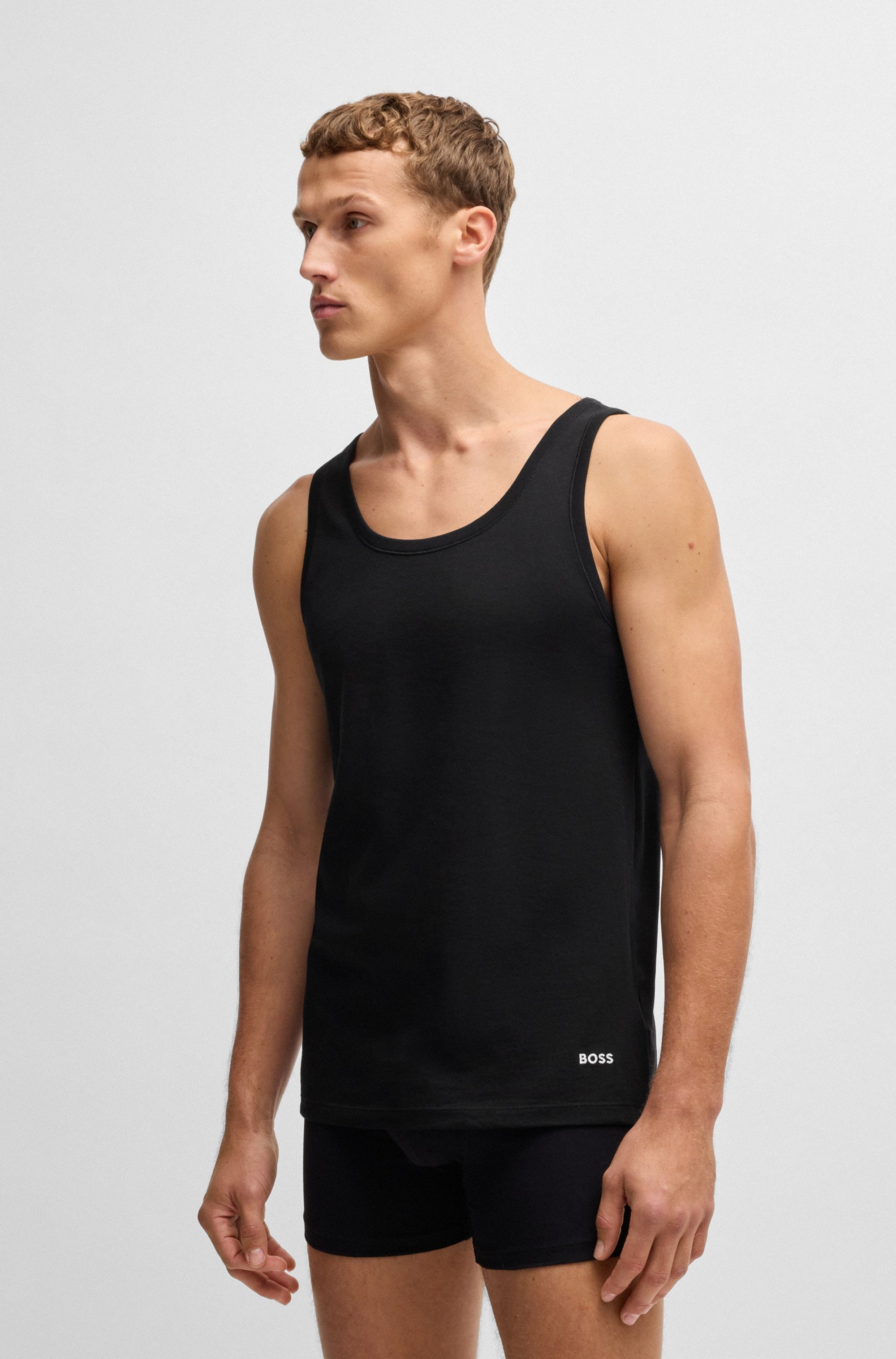 BOSS Tanktop »3P Classic«, (3), mit Label