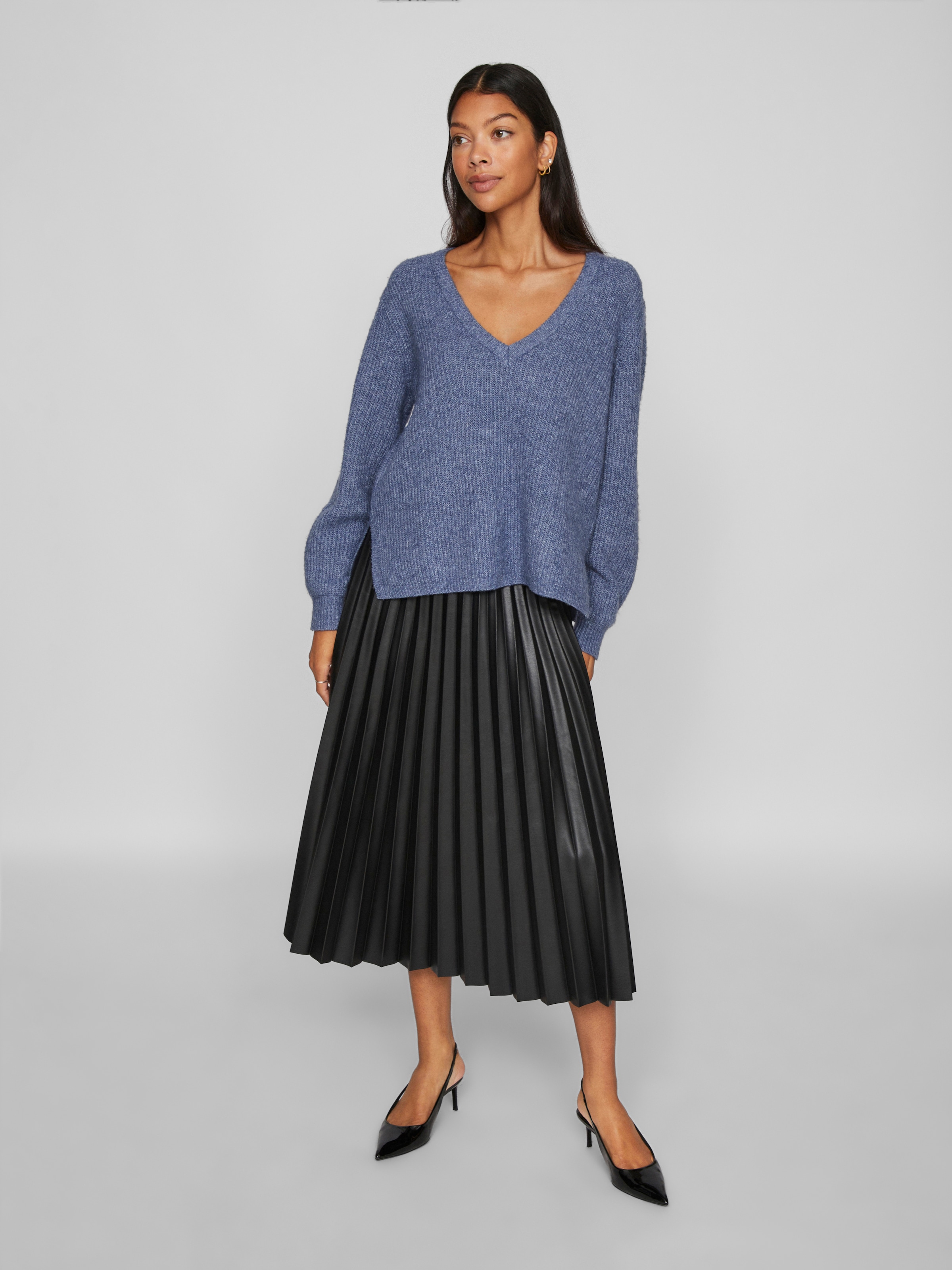 Vila V-Ausschnitt-Pullover »VIBELUNA V-NECK REV L/S KNIT TOP - NOOS«