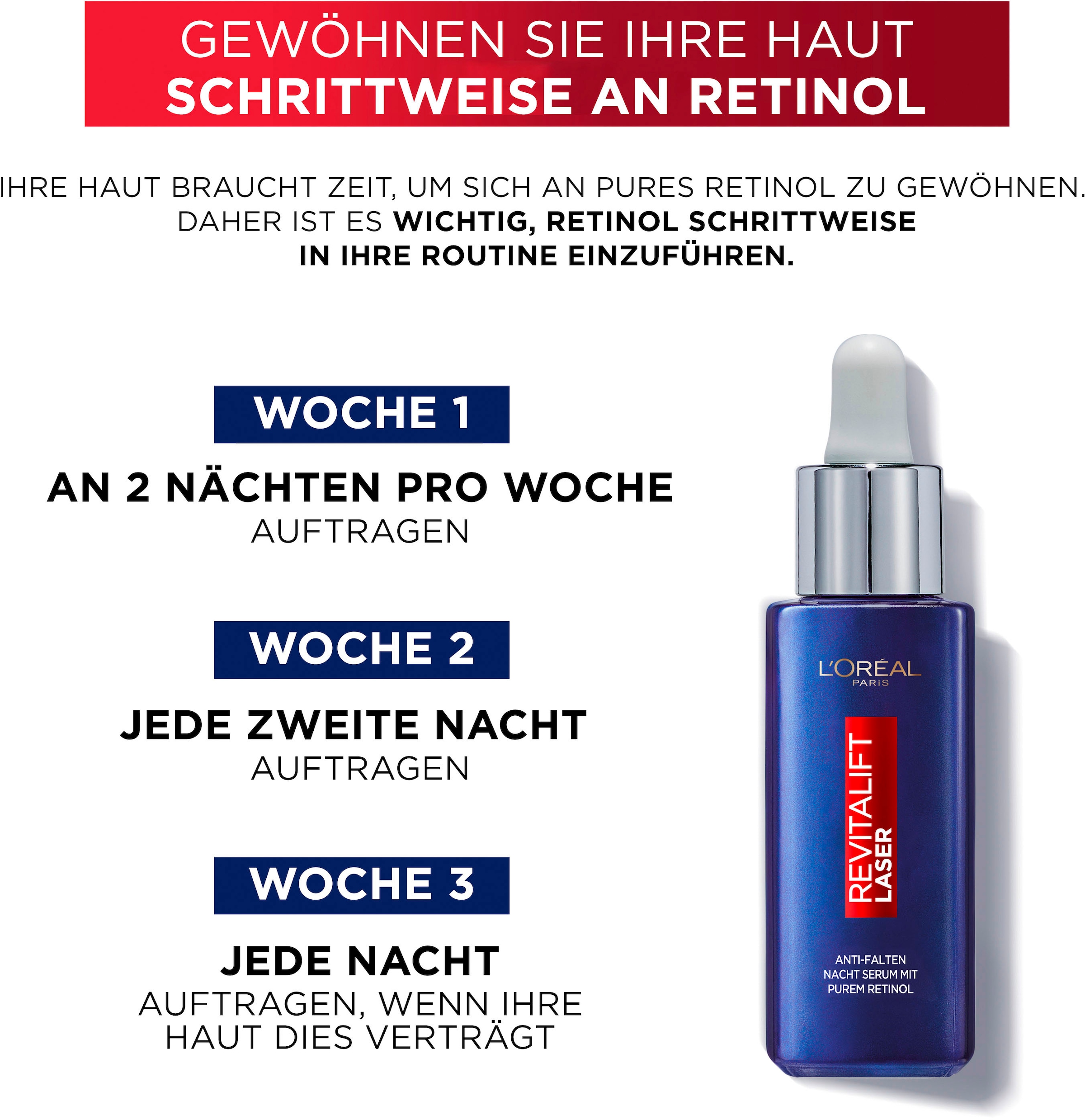 L'ORÉAL PARIS Gesichtsserum »Revitalift Laser Retinol Serum«, mit hoher Wirksamkeit