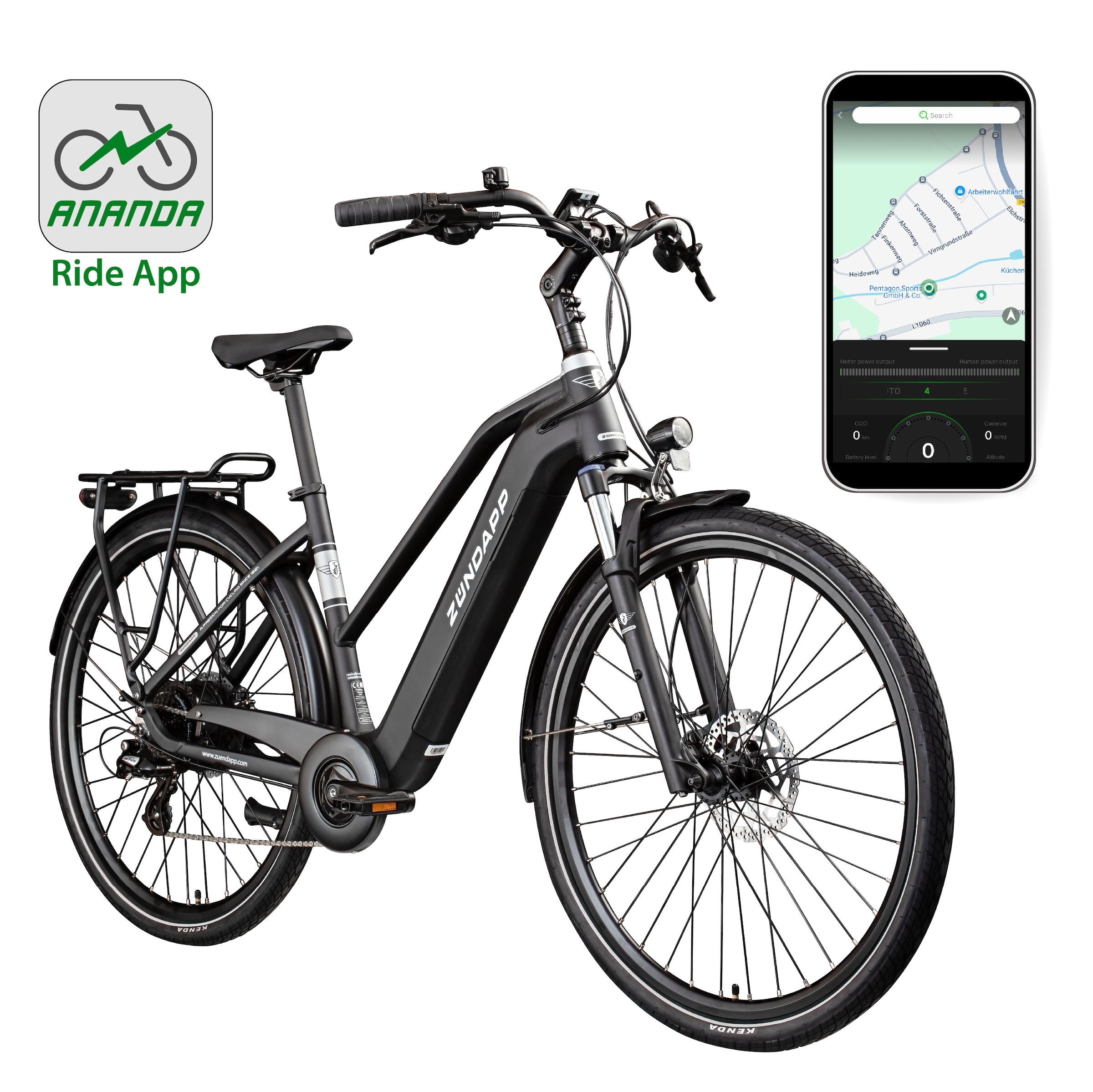 Zündapp »Z810« 24 Gang Shimano Altus RD-M310 Schaltwerk Kettenschaltung Heckmotor 250 W Pedelec, Elektrofahrrad für Damen