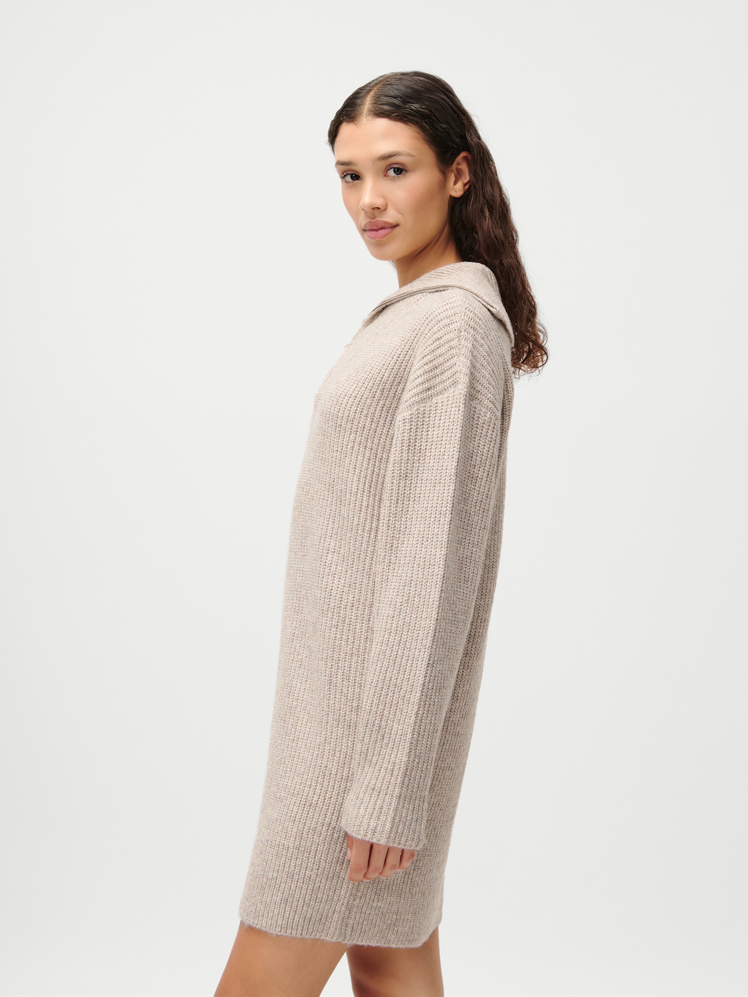 LeGer Strickkleid »Noelia, LeGer by Lena Gercke« Stehkragen mit Reißverschluss, Grobstrick