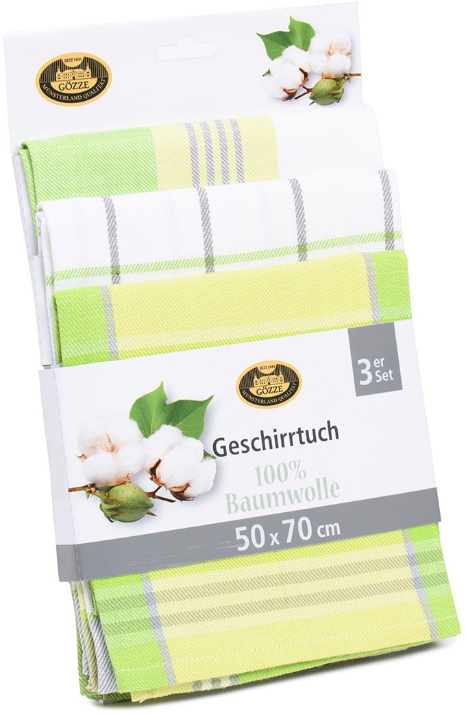 Gözze Geschirrtuch »Geschirrtücher, Des. 60058« Maß: 50 x 70 cm, Set: 2x kariert und 1x gestreift