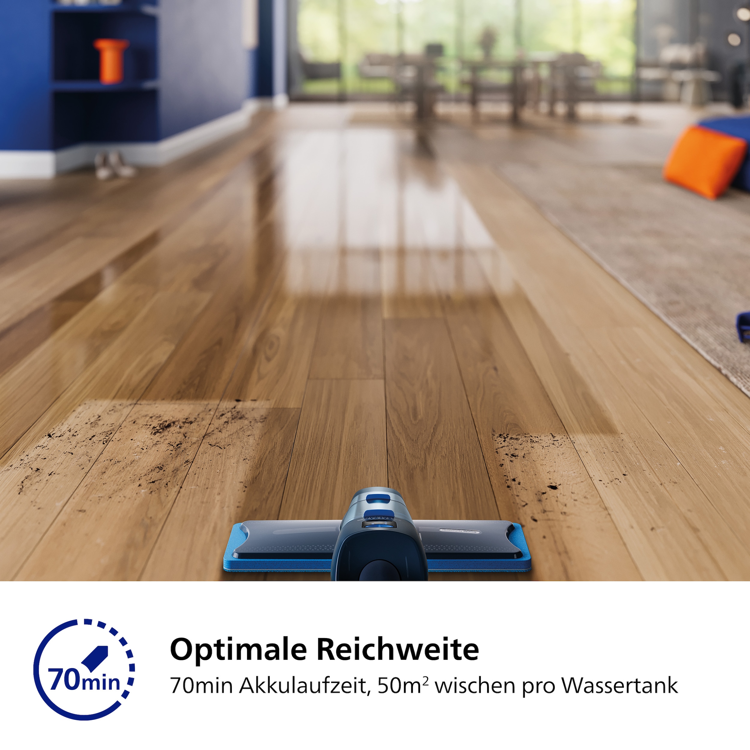 Philips Akku-Wischmopp »OneUp elektrischer Wischer 5000 Series XV5113/01«, 70 min Akku-Laufzeit, inkl. 1 Pad und 40 ml Reiniger