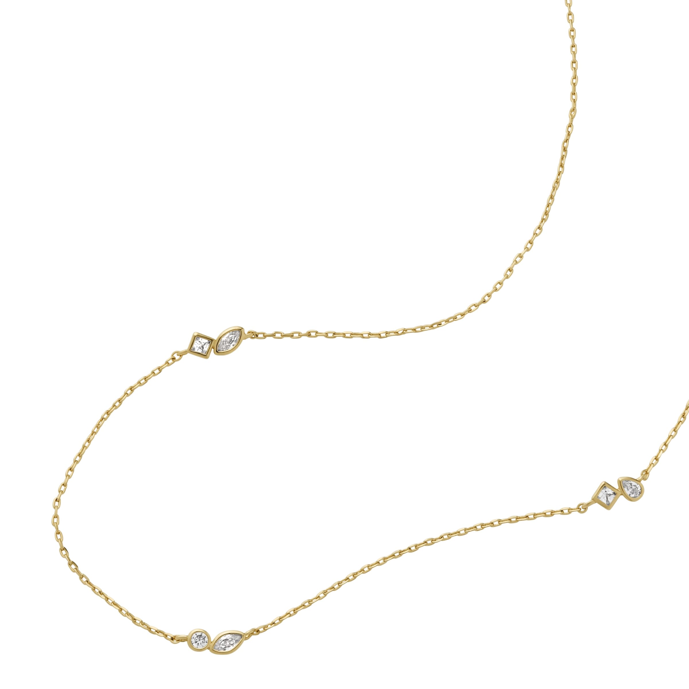 Fossil Kette ohne Anhänger »Schmuck Geschenk Metall ELLIS, JA7287710«, mit Zirkonia (synth.)