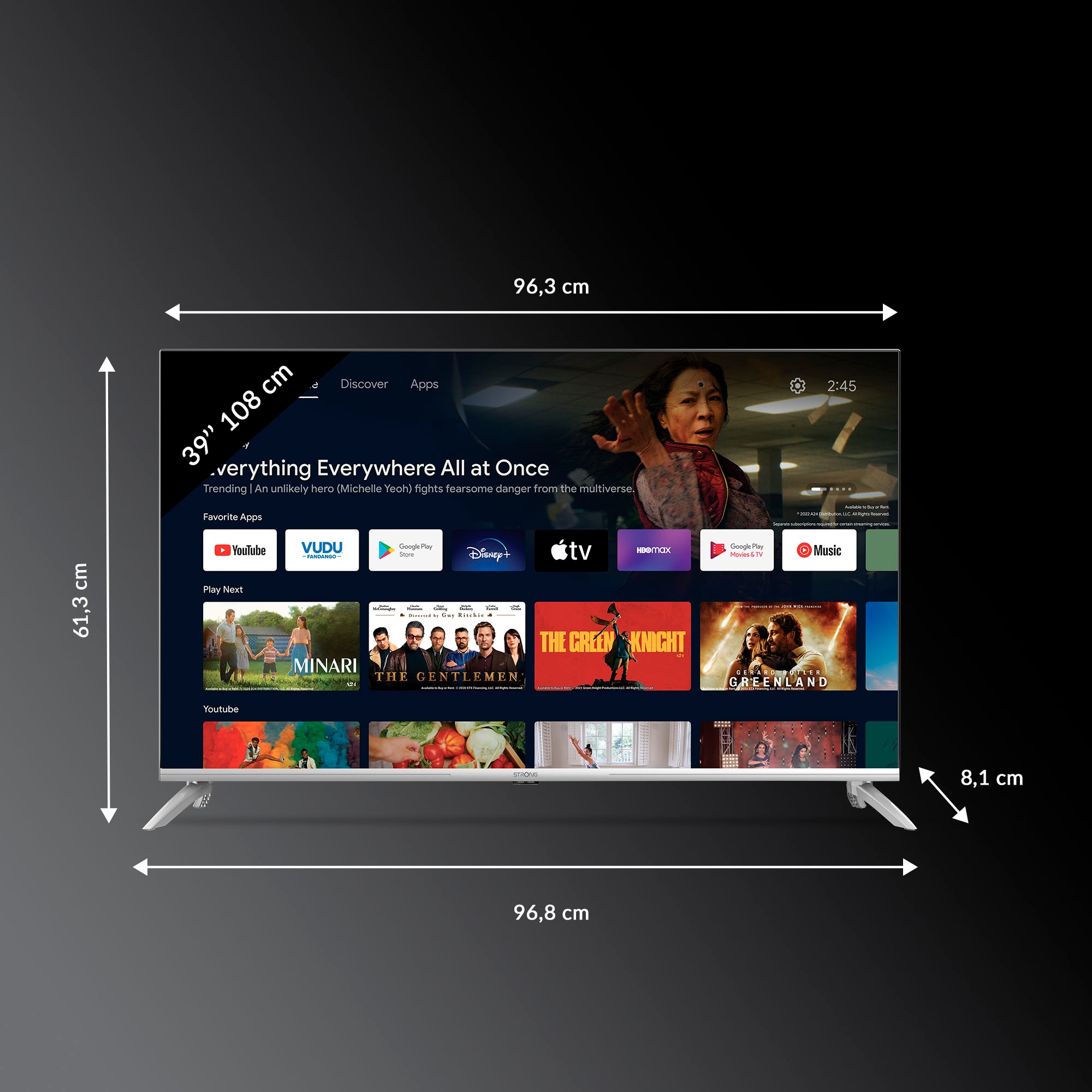 Strong LED-Fernseher »SRT 43UD6593«, 4K Ultra HD, Android TV-Smart-TV