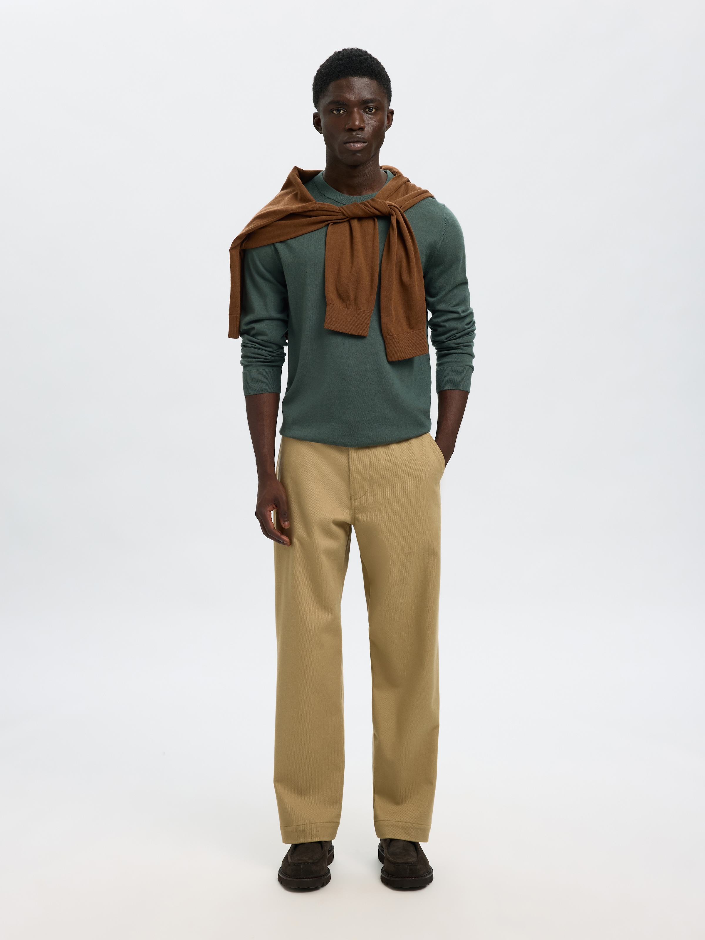 SELECTED Strickpullover »SLHTRAY LS KNIT MERINO CREW NECK NOOS« Wolle, regular fit