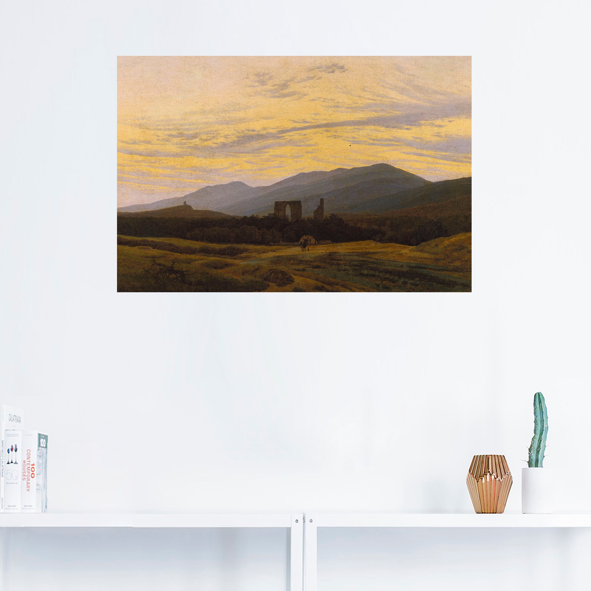 Artland Wandbild »Die Ruine Eldena im Riesengebirge«, Felder, (1 St.), als Alubild, Leinwandbild, Wandaufkleber oder Poster in versch. Größen