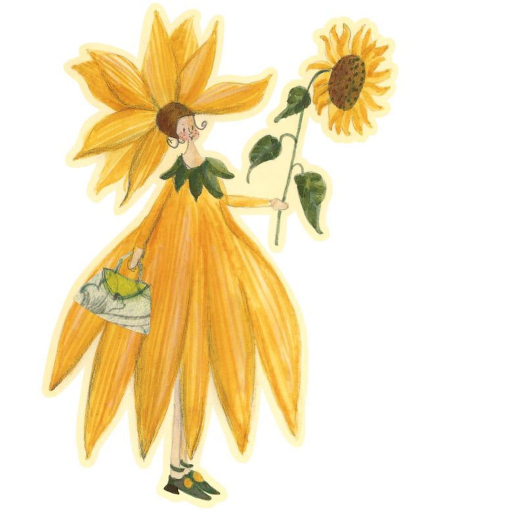 Wall-Art Wandtattoo »Gelbe Sonnenblumen Fee Mädchen«, (1 St.), selbstklebend, entfernbar