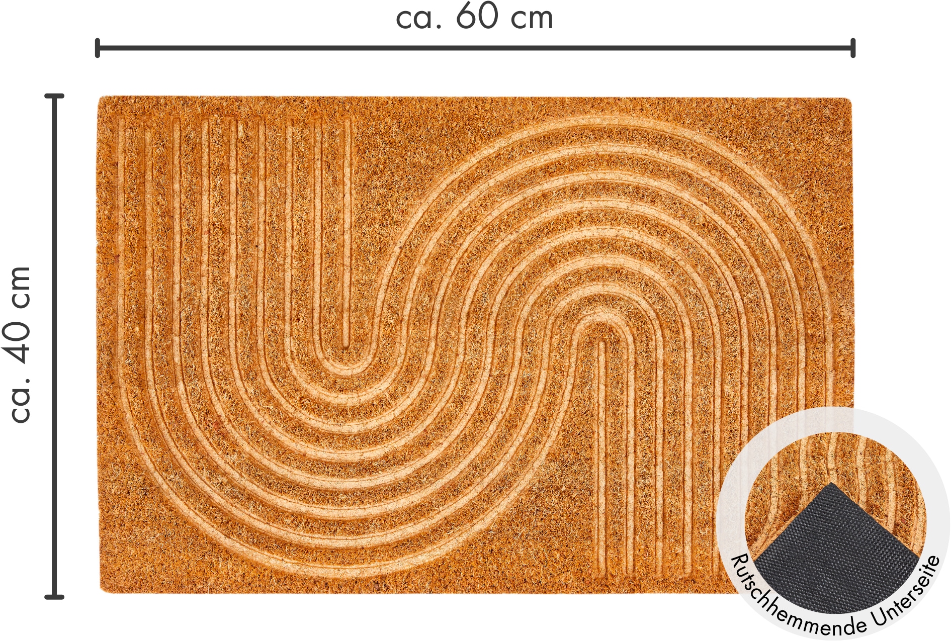 Andiamo Fußmatte »Kokos« rechteckig 17 mm Höhe Schmutzfangmatte, verschiedene Designs, In- und Outdoor geeignet