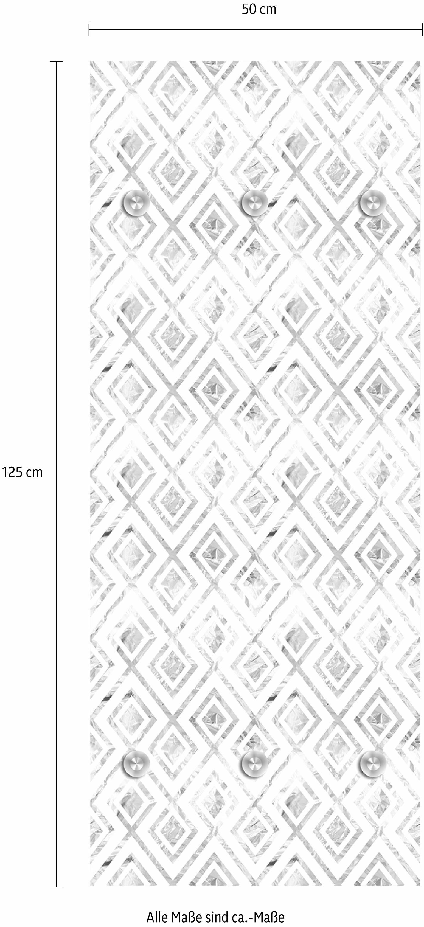 queence Garderobenleiste »Rauten«, mit 6 Haken, 50 x 120 cm