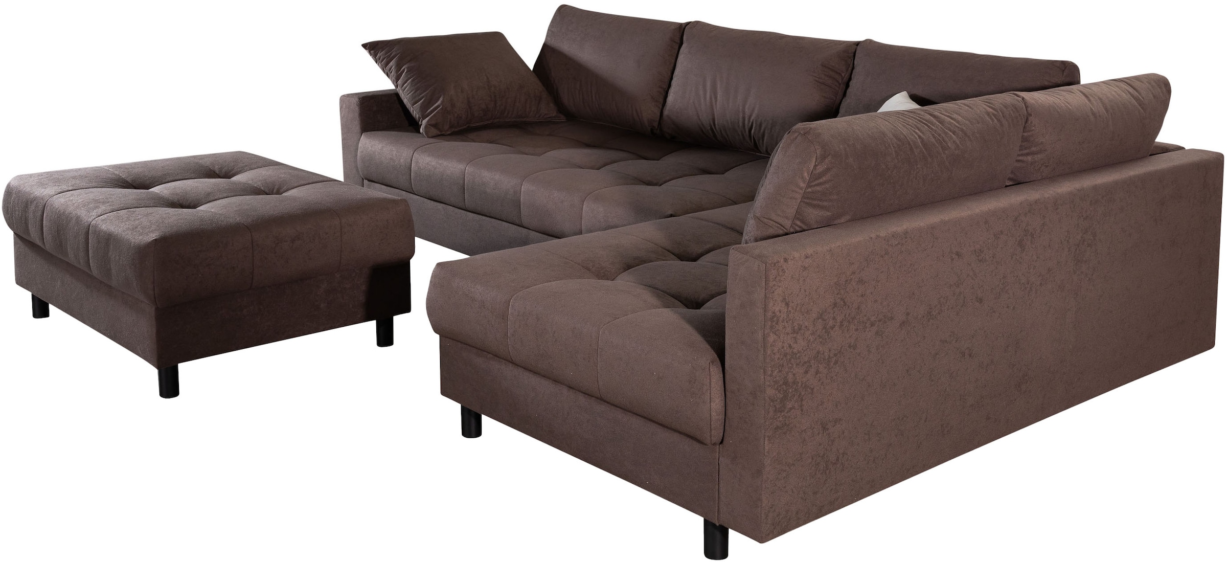 COLLECTION AB Ecksofa »Toni L-Form 274 cm« Set: Sofa & Hocker, 2 Zierkissen, Bonell-Federkern