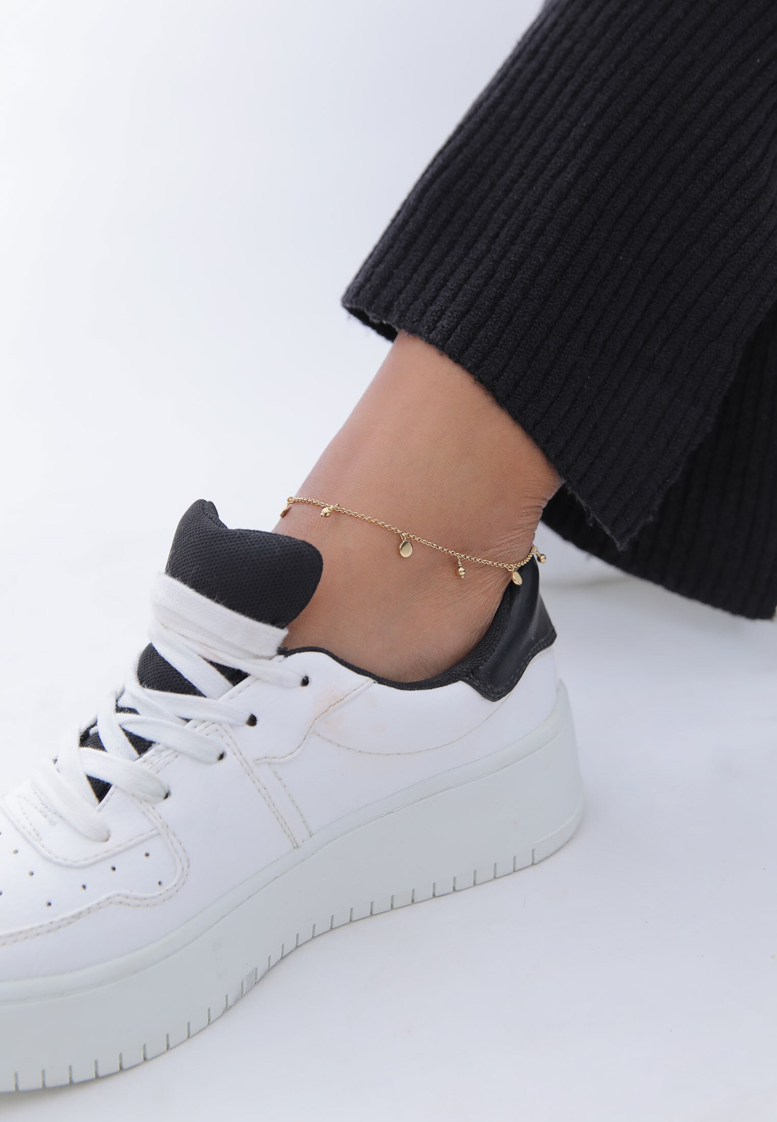 Elli Fußkette »Fußschmuck Plättchen Kugel Boho Style 925 Silber«