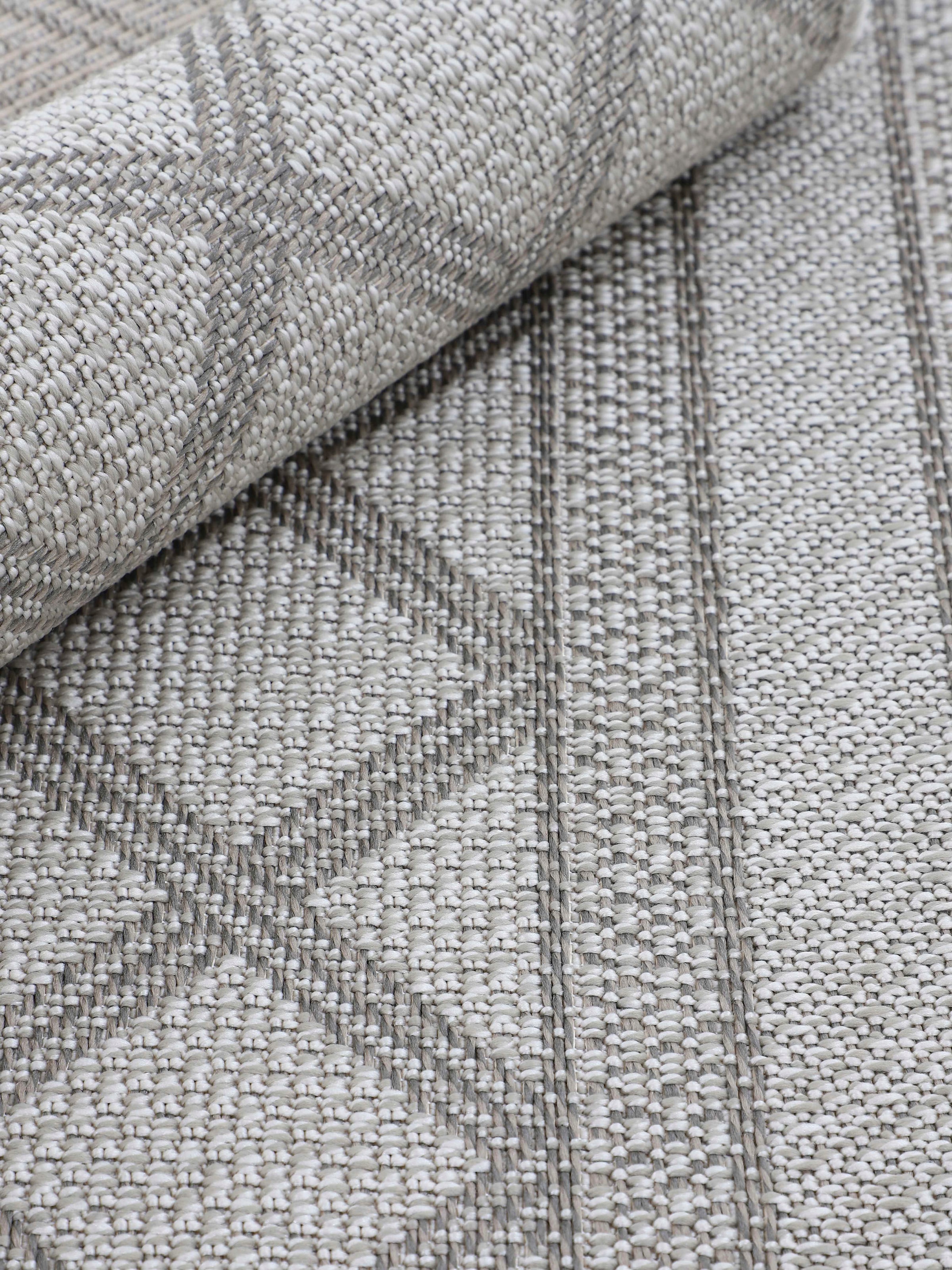 carpetfine Teppich »Boho 104«, rechteckig, 4 mm Höhe, robustes Flachgewebe, Sisal Optik, UV-beständig, Außenbereich