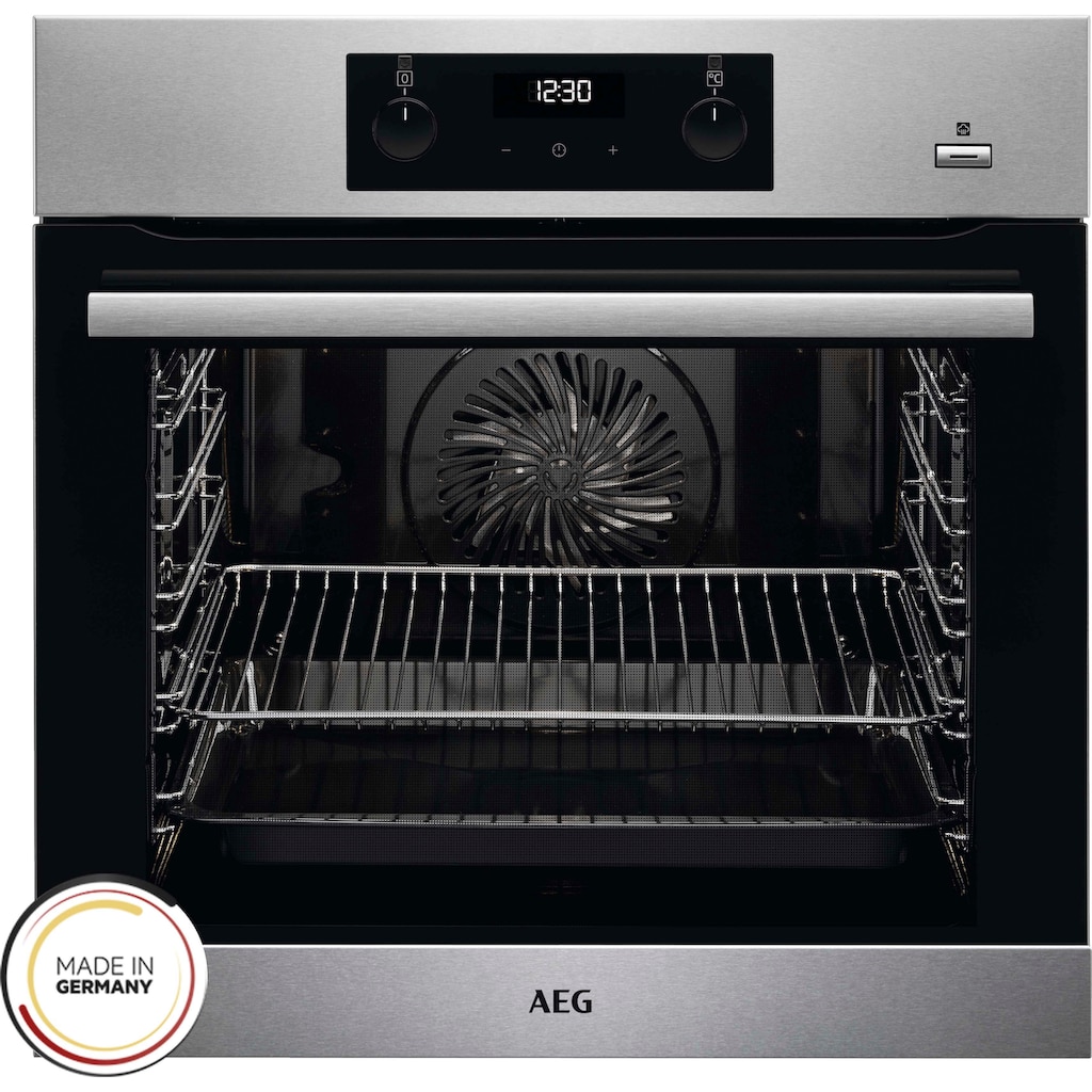 AEG Einbaubackofen »BEB355020M 944 188 402«, 6000, BEB355020M 944 188 402, mit 1-fach-Teleskopauszug, Aqua-Reinigungsfunktion