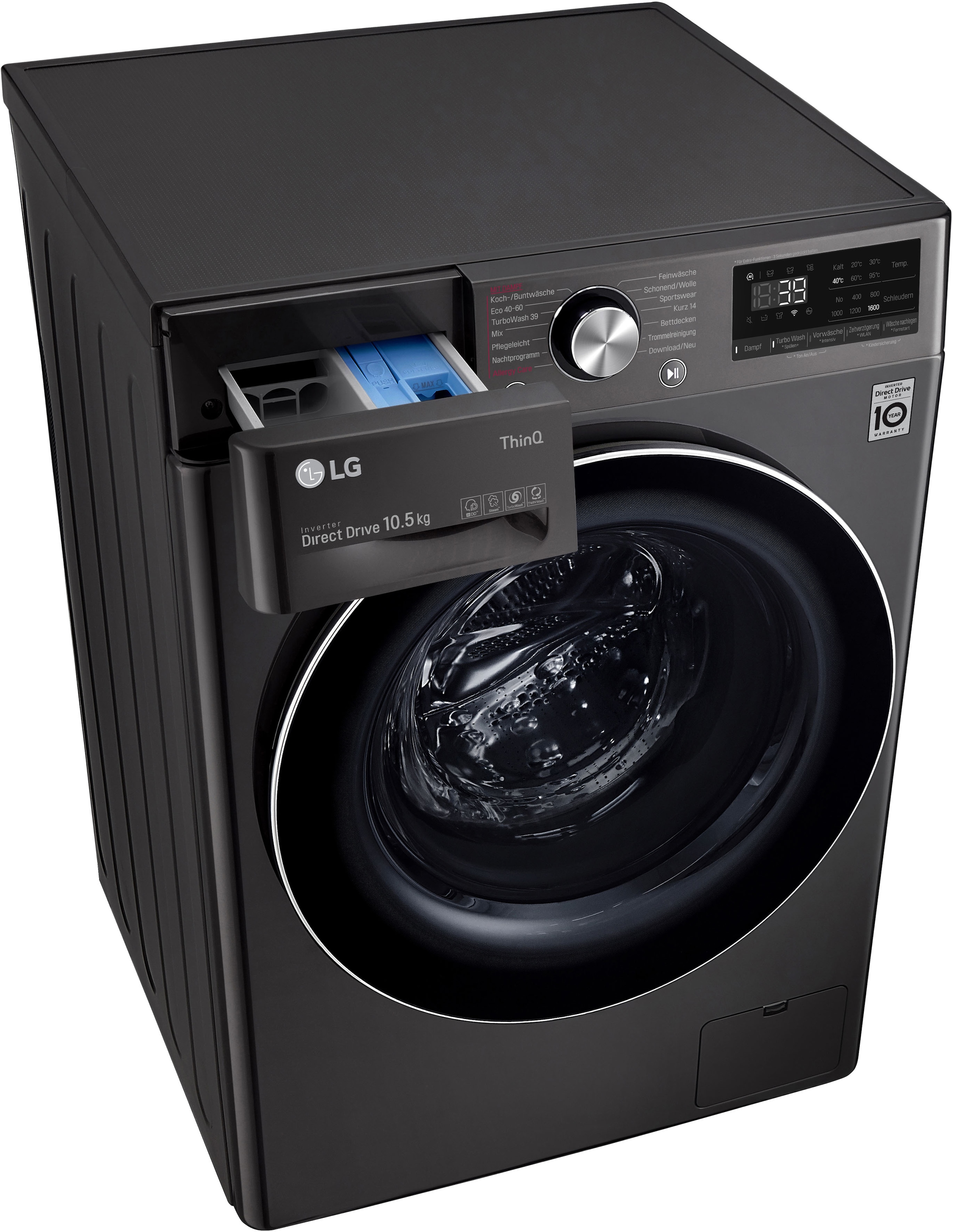 LG Waschmaschine nur 39 Garantie 1600 TurboWash® 3 U/min, »F6WV710P2S«, Minuten kg, Waschen F6WV710P2S, mit Jahren - 10,5 XXL in
