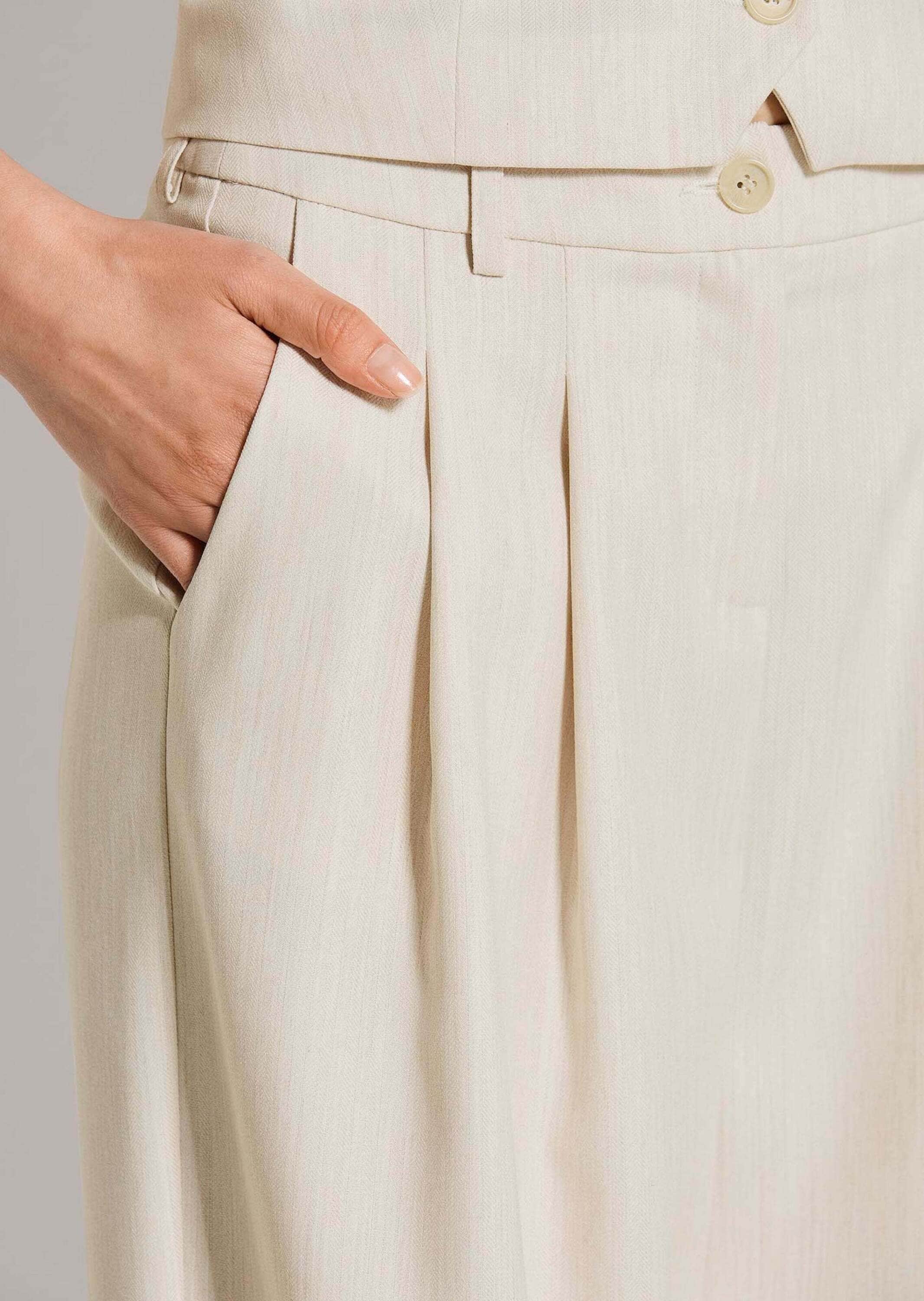 MADELEINE Stoffhose »Palazzohose Bundfaltenhose mit weitem Bein«  Leicht mellierter Stoff