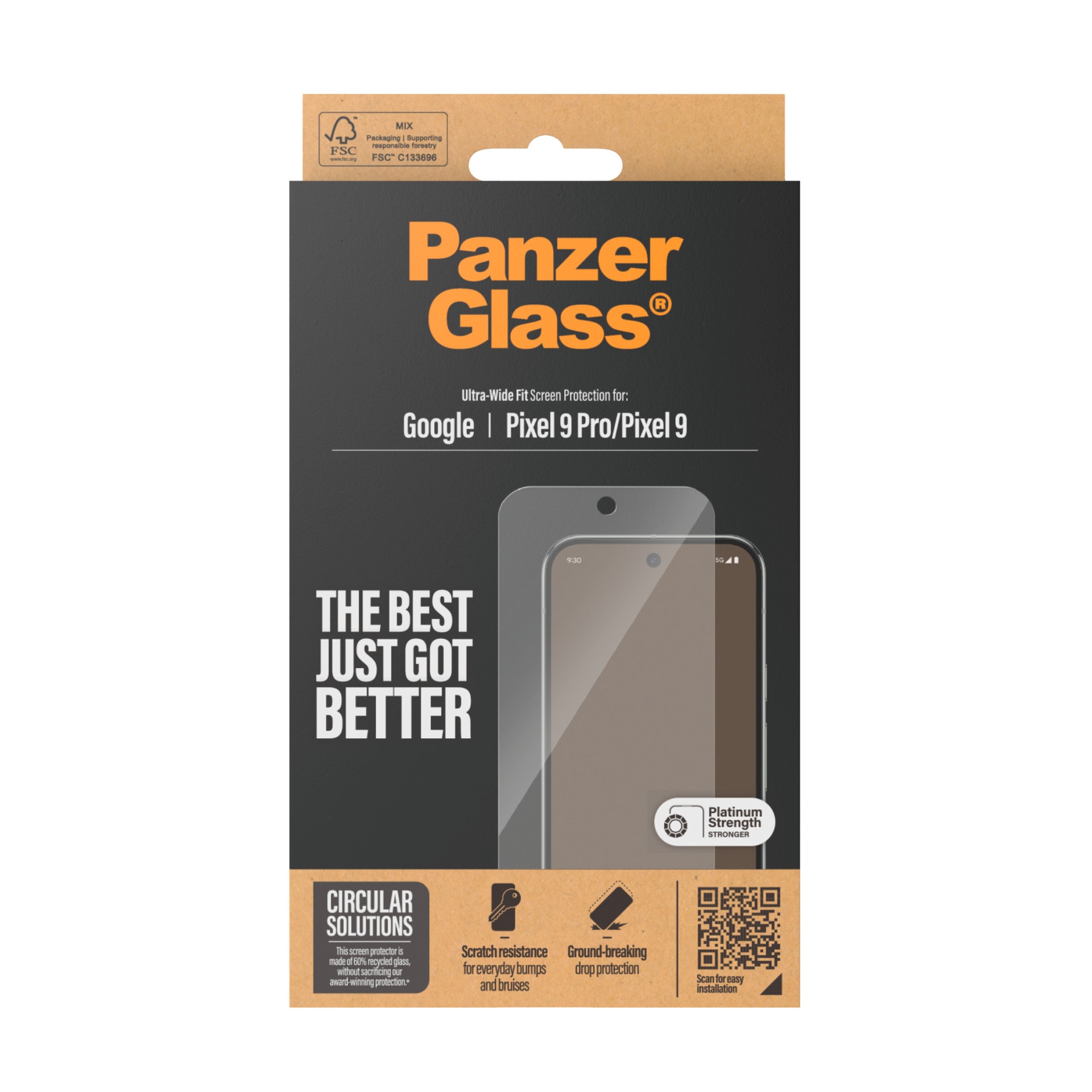 SAFE by PanzerGlass Displayschutzglas »Ultra-Wide Fit Screen Protection«, für Google Pixel 9-Google Pixel 9 Pro, Displayschutzfolie, Schutzfolie, Bildschirmschutz, kratz- & stoßfest