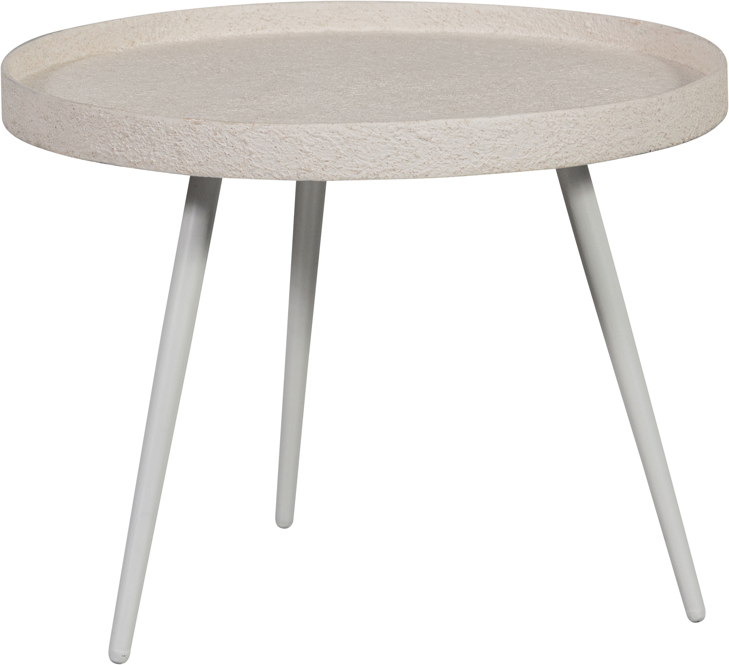 WOOOD Beistelltisch »Bounds mit Metallbeinen und Multiplex-Zinkbeschichtung Ø 58 x H 44 cm« 4 cm Randerhöhung, Metallbeine Höhe 40 cm, Tragkraft 20 kg,