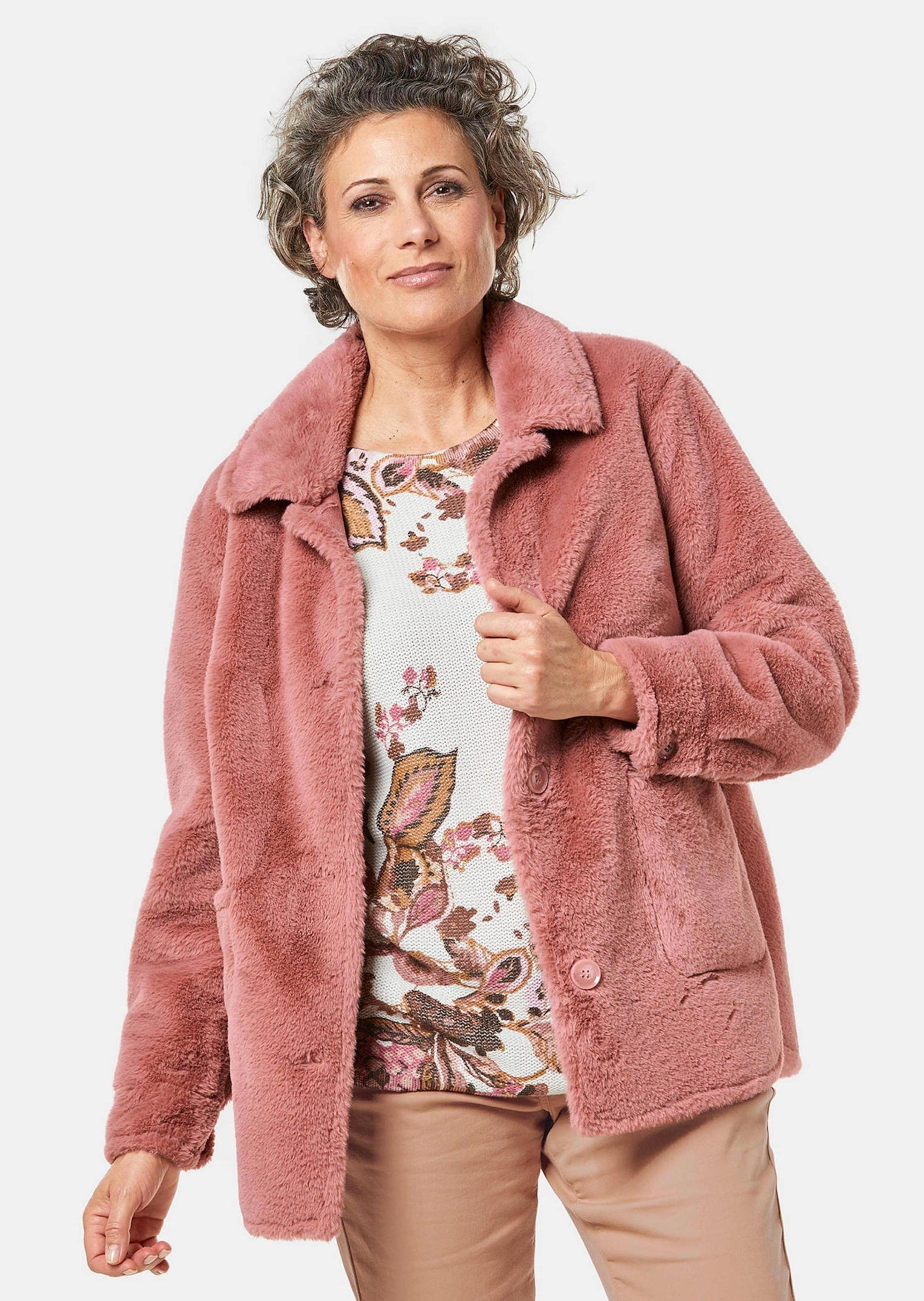 GOLDNER Kurzjacke »Kurzgröße Luxuriöse Fellimitatjacke«