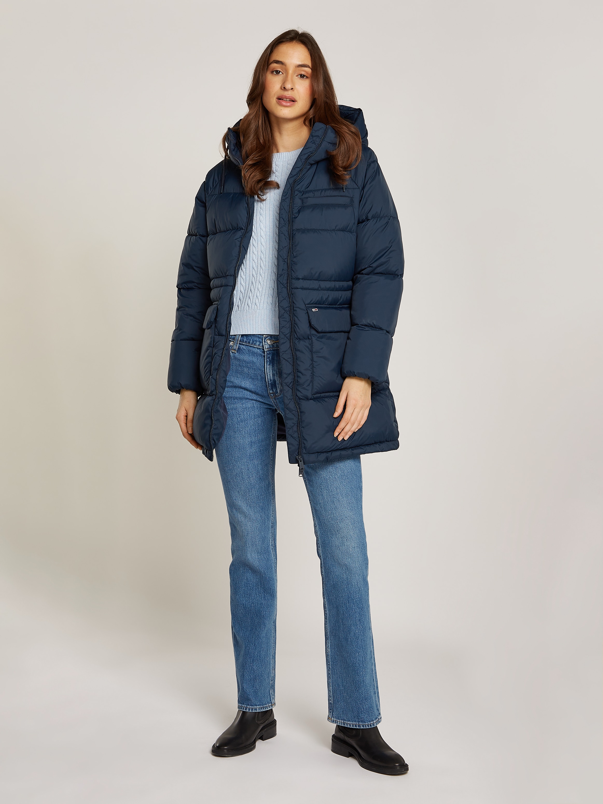 Tommy Jeans Steppjacke »TJW MIDI ASPEN PUFFER« mit Logostickerei
