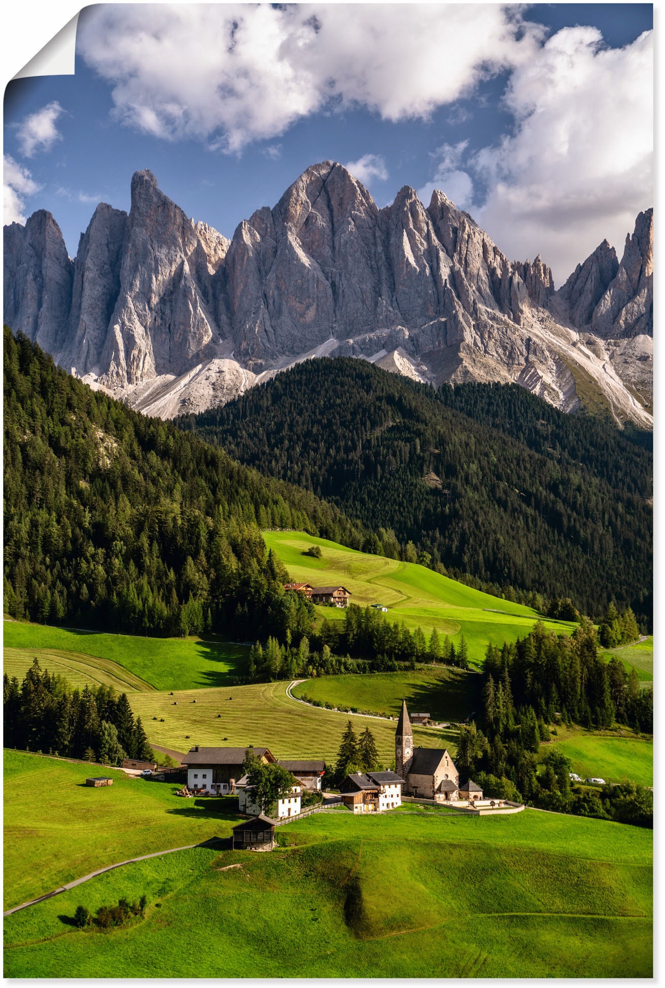 Artland Wandbild »Sommer in Südtirol in den Dolomiten«, Berge &  Alpenbilder, (1 St.), als Alubild, Leinwandbild, Wandaufkleber oder Poster  in versch. Größen auf Raten bestellen