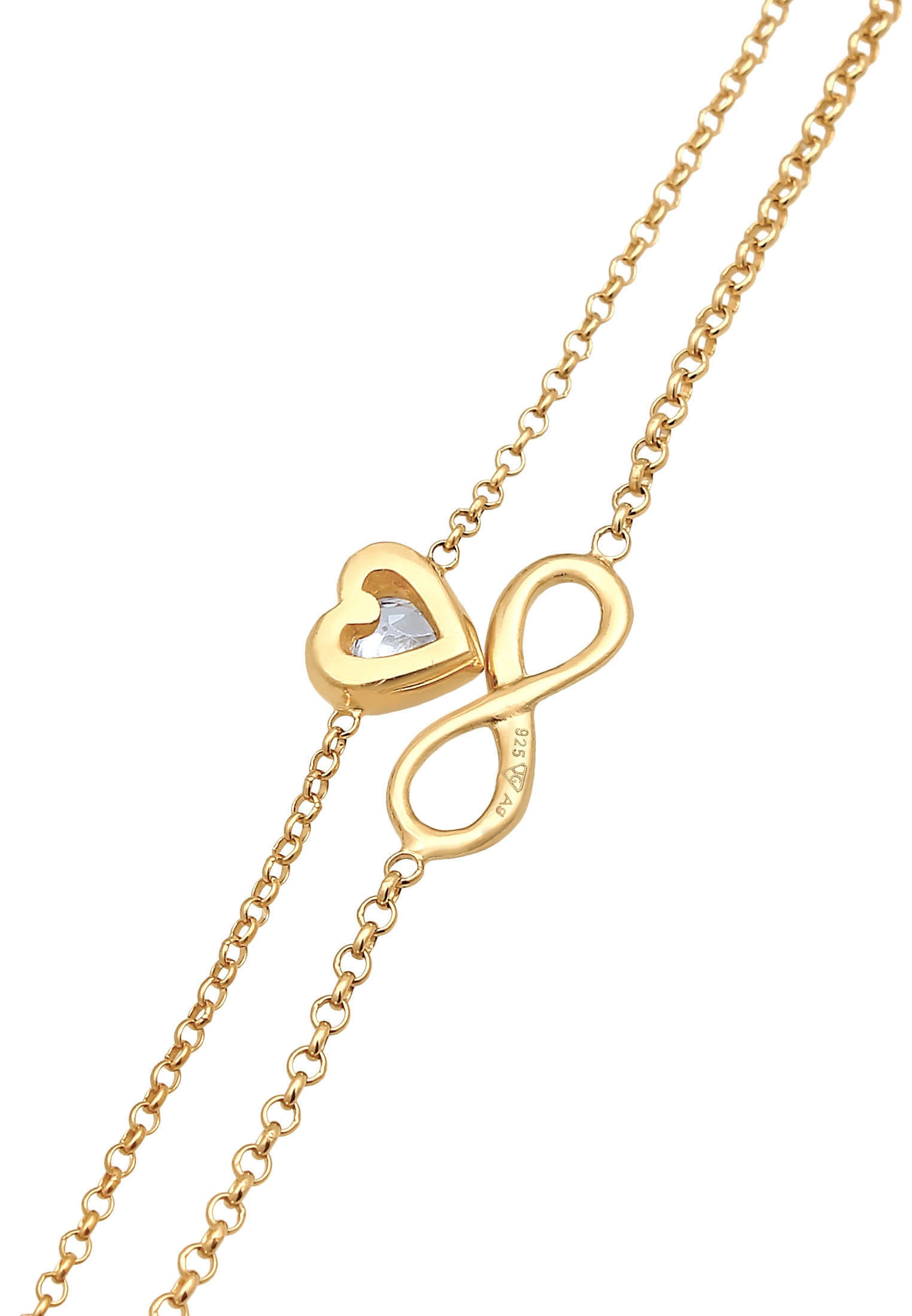 Elli Armkette »Armband Layer Infinity Herz Unendlichkeit 925 Silber«