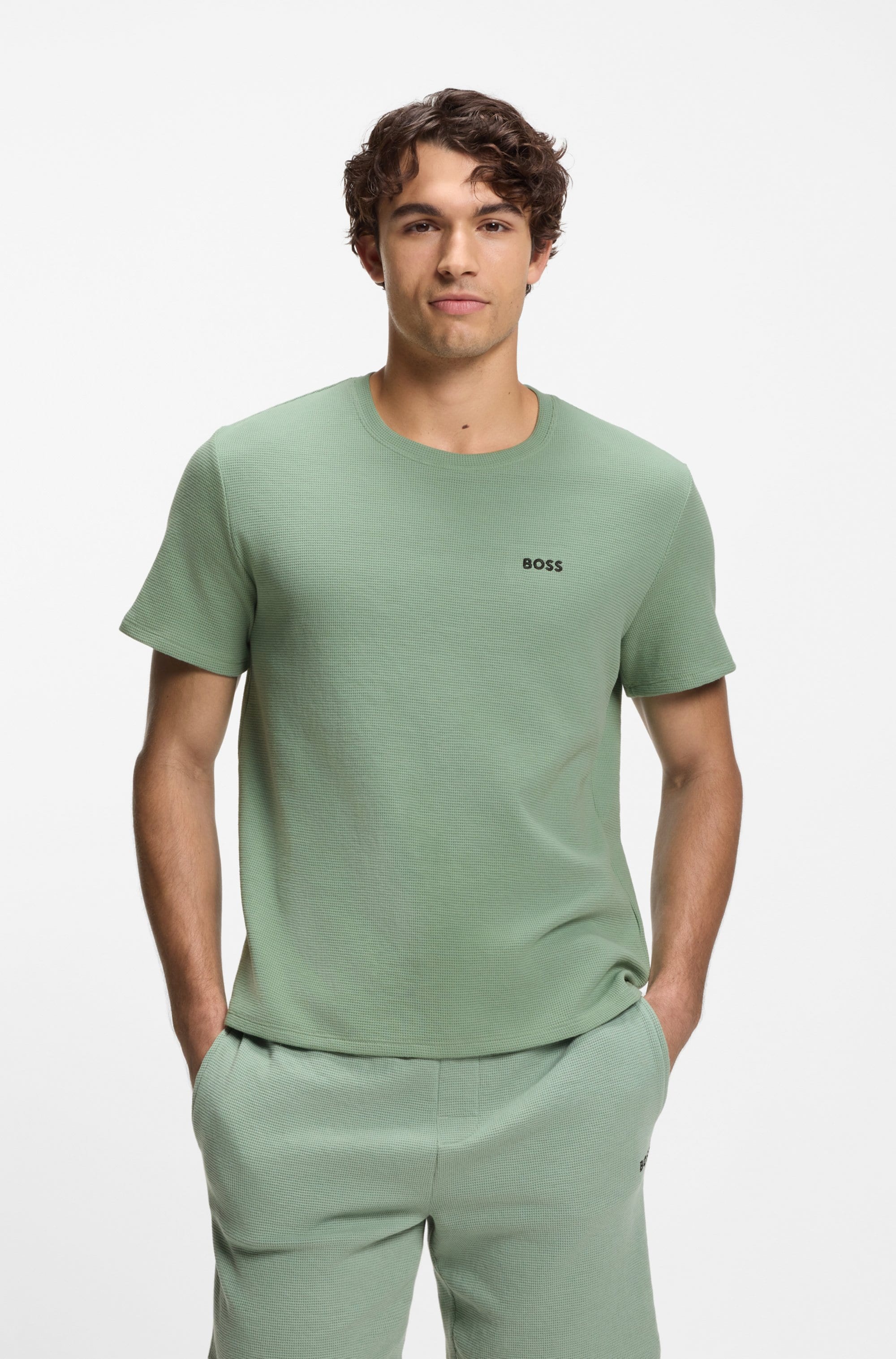 BOSS Pyjamaoberteil »Waffle T-Shirt«