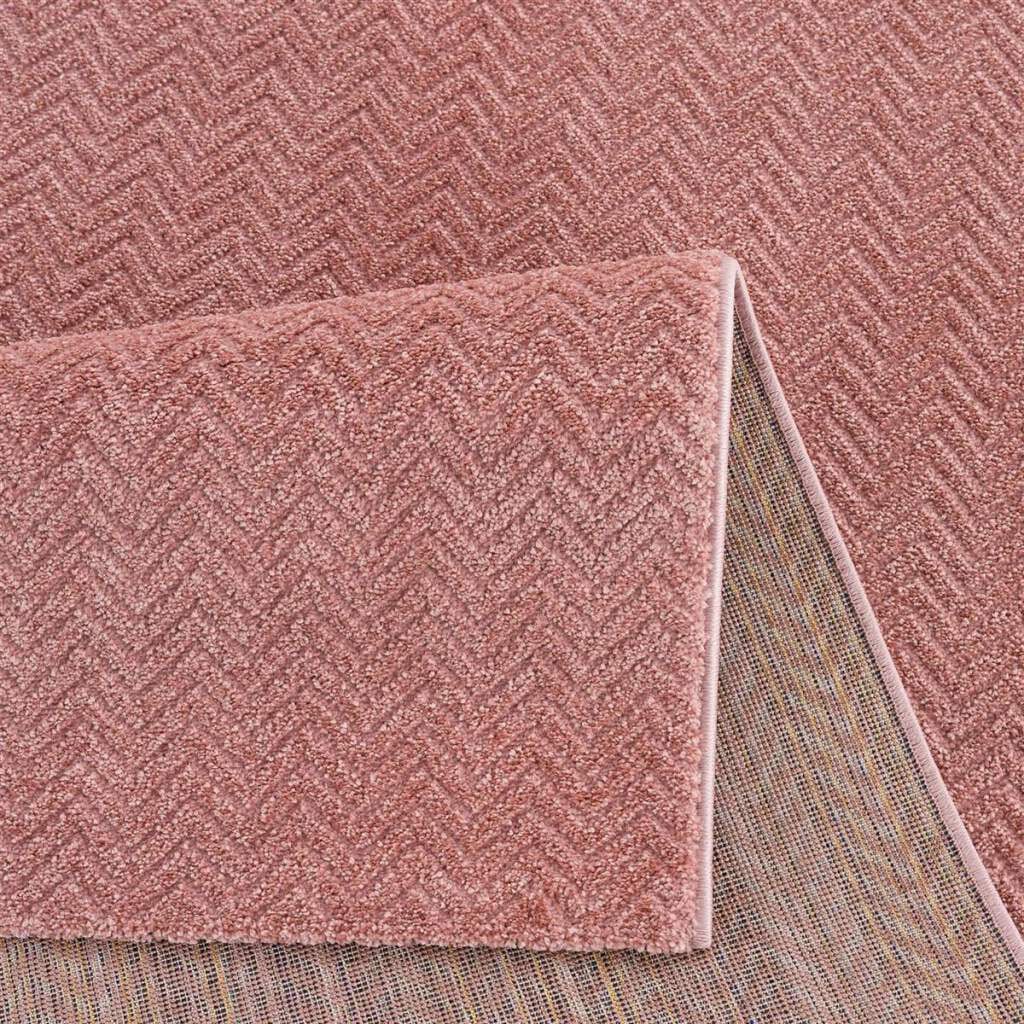 Carpet City Teppich »Friseé-Teppich FANCY805«, rechteckig, 12 mm Höhe, Läufer, Kurzflor, Einfarbig, 3D-Optik, Zickzack Look, Wohnzimmer