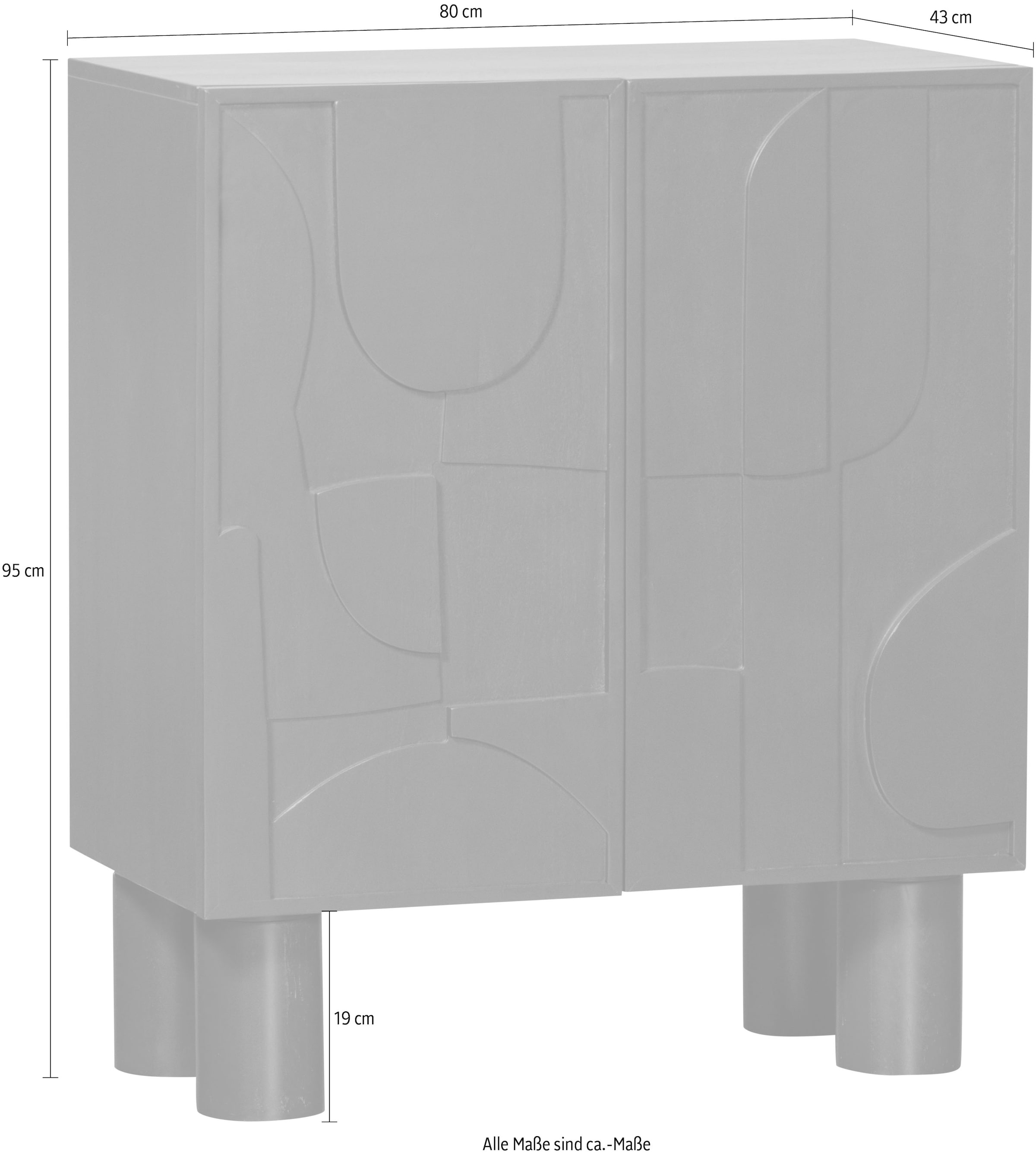 WOOOD Stauraumschrank »Notice«, aus Akazienholz, Zylinderbeinen, H 95 cm x B 80 cm