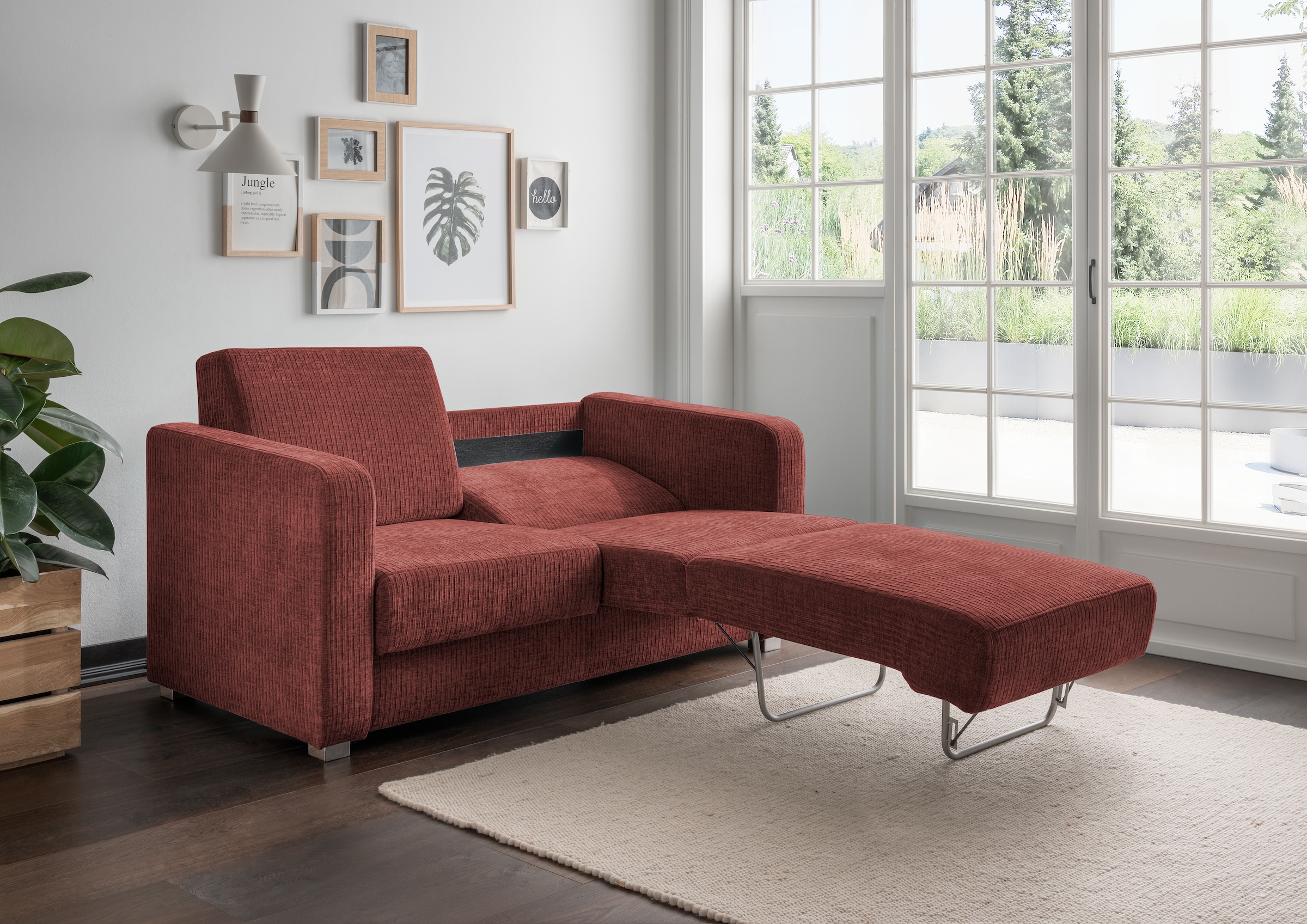 INOSIGN Schlafsofa »Mia Problemlöser Sofa, Einzelauszug, Bettsofa, zeitlos und bequem«, mit 2 Einzelauszügen als Längsschläfer