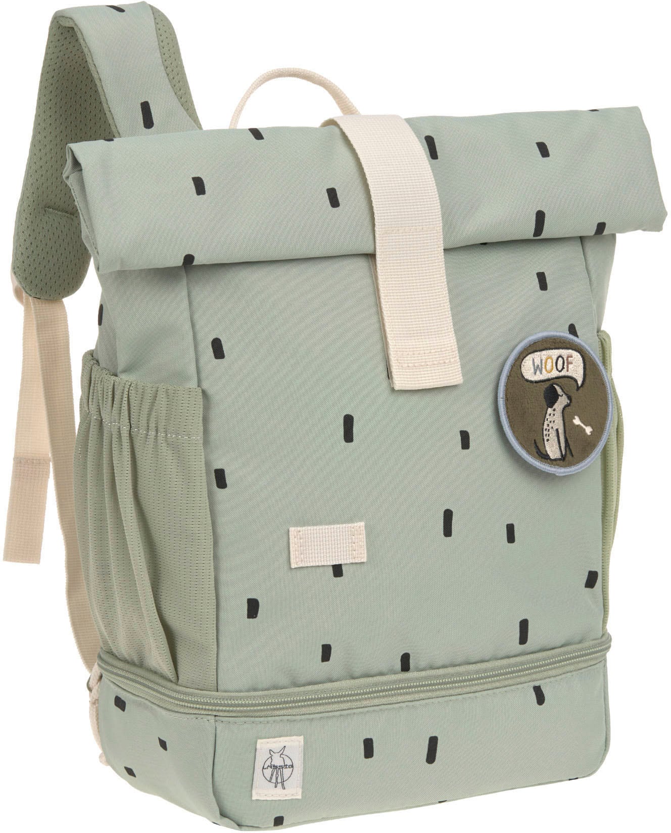 Kinderrucksack »Happy Prints, Mini Rolltop, Light Olive«, Reflektoren