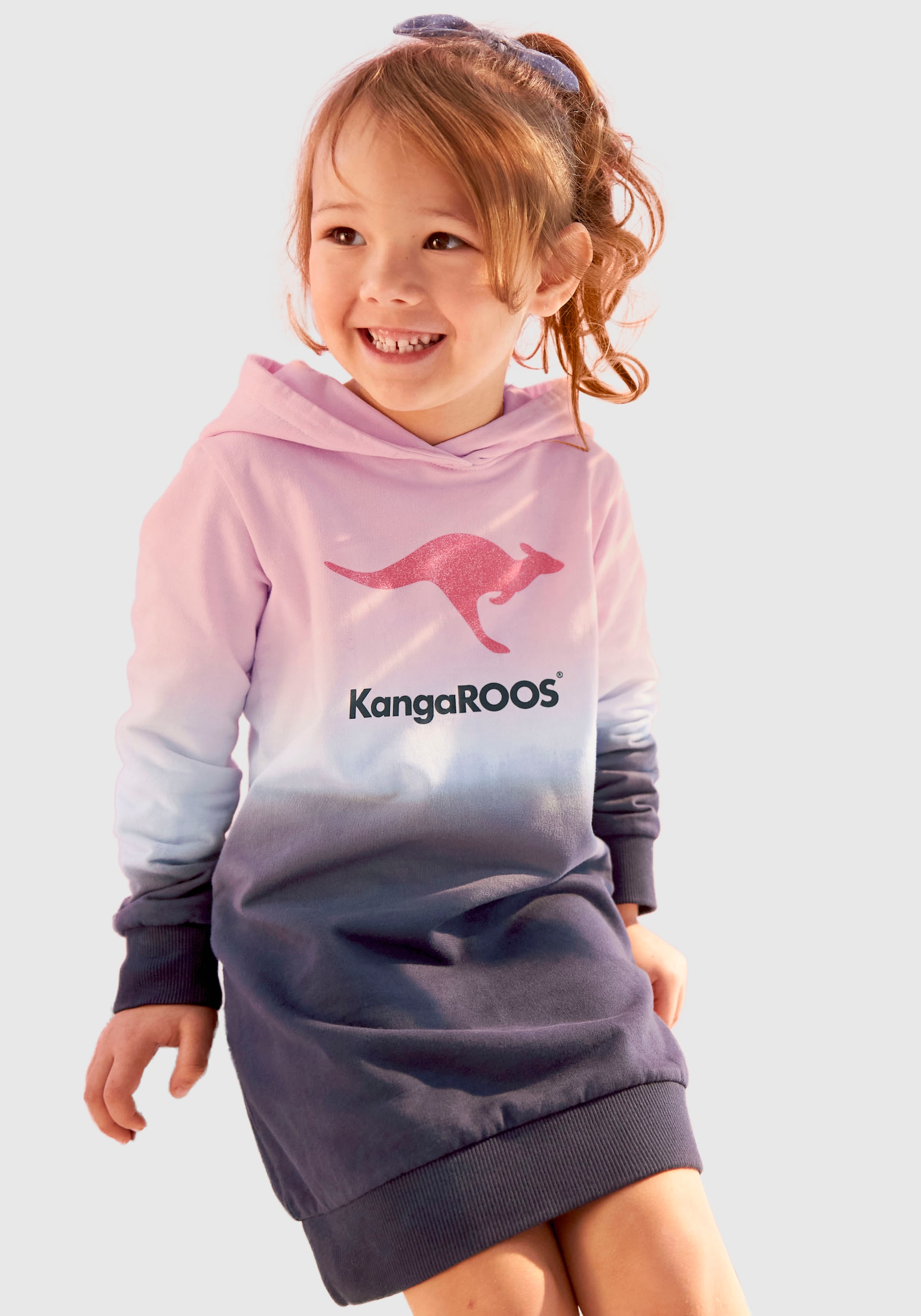 KangaROOS Sweatkleid »für kleine Mädchen«, bis Mitte des Oberschenkels, lässiger Look, aus Sweatstoff