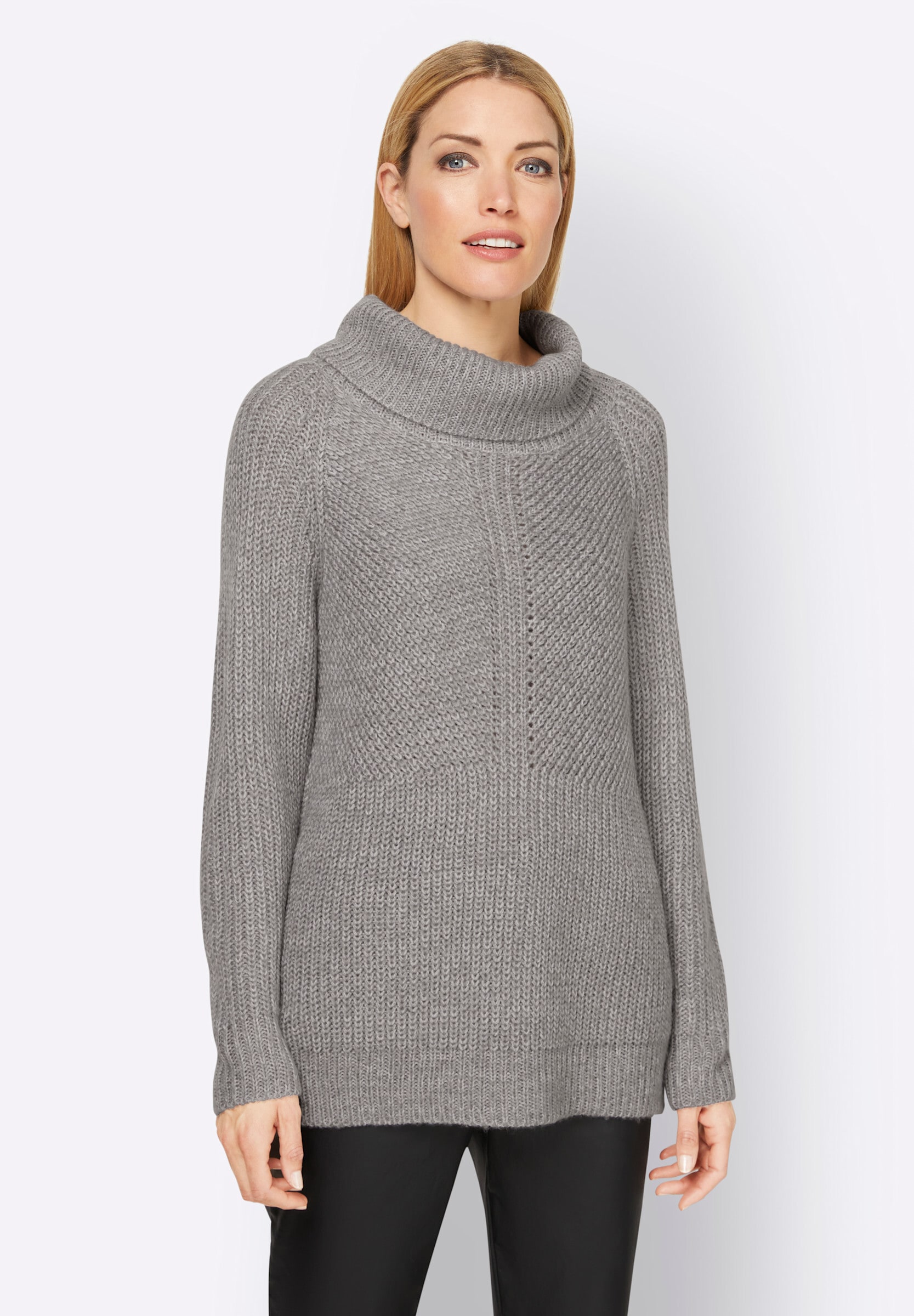 heine Strickpullover »Pullover Rollkragenpullover mit aufwendigem Strickmuster«
