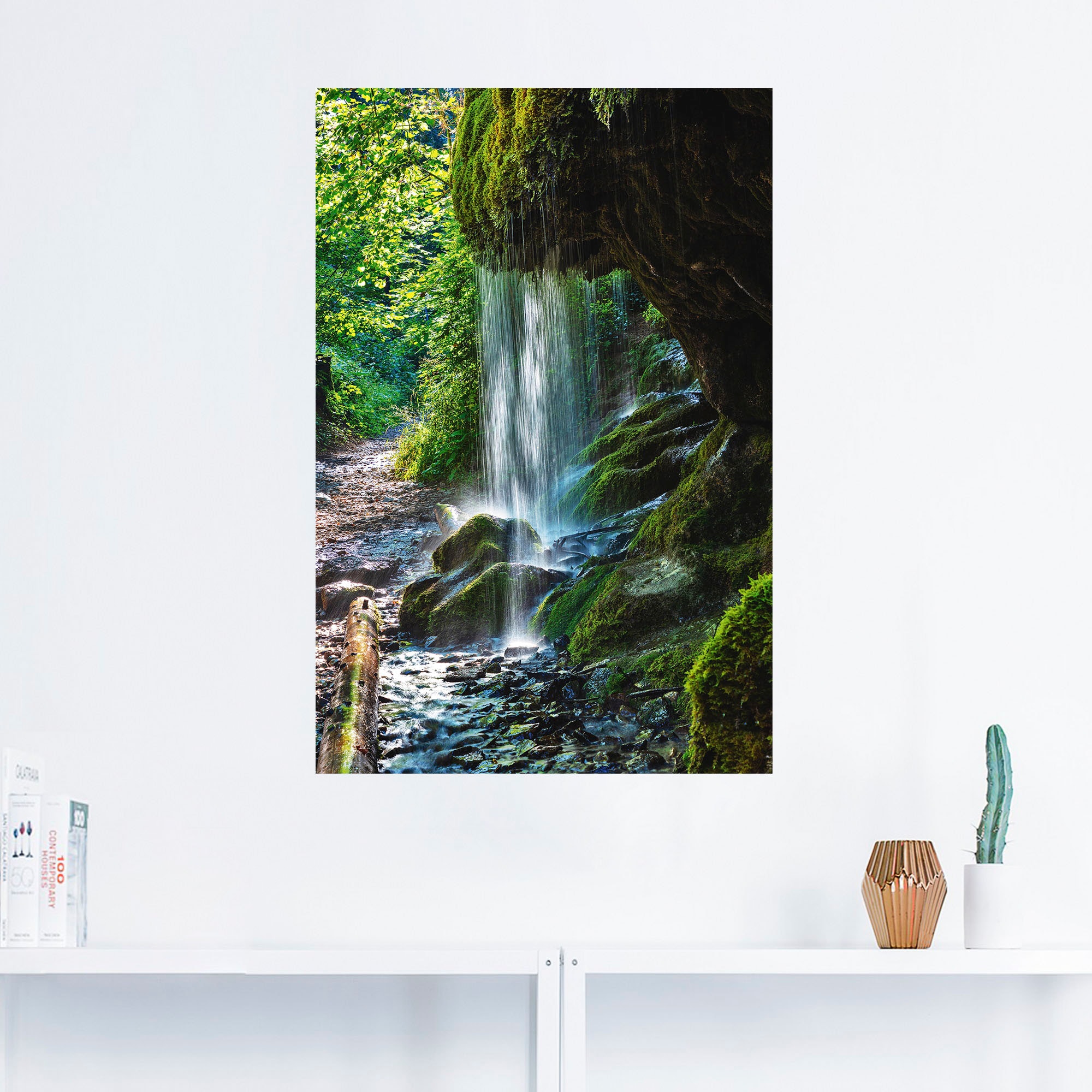 Artland Wandbild Wandaufkleber Wasserfallbilder, bequem versch. Größen »Moosbedeckter als Alubild, in Wasserfall«, oder Poster (1 St.), Leinwandbild, bestellen