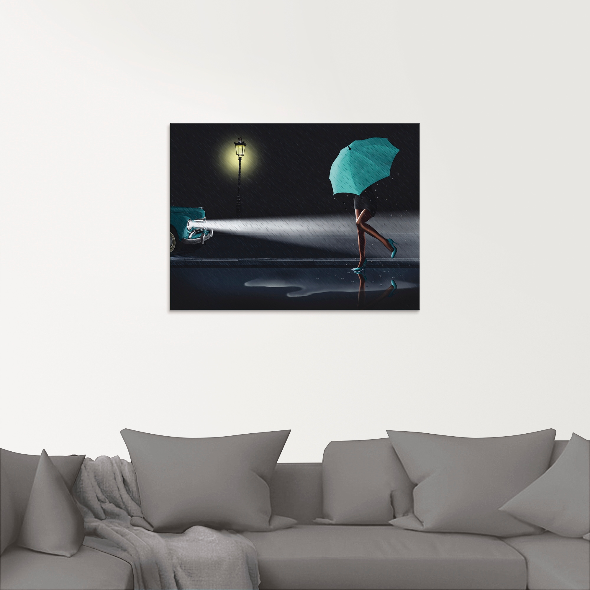 Artland Glasbild »Verregneter Tag 2« Frau 1 Stk. tlg. in verschiedenen Größen