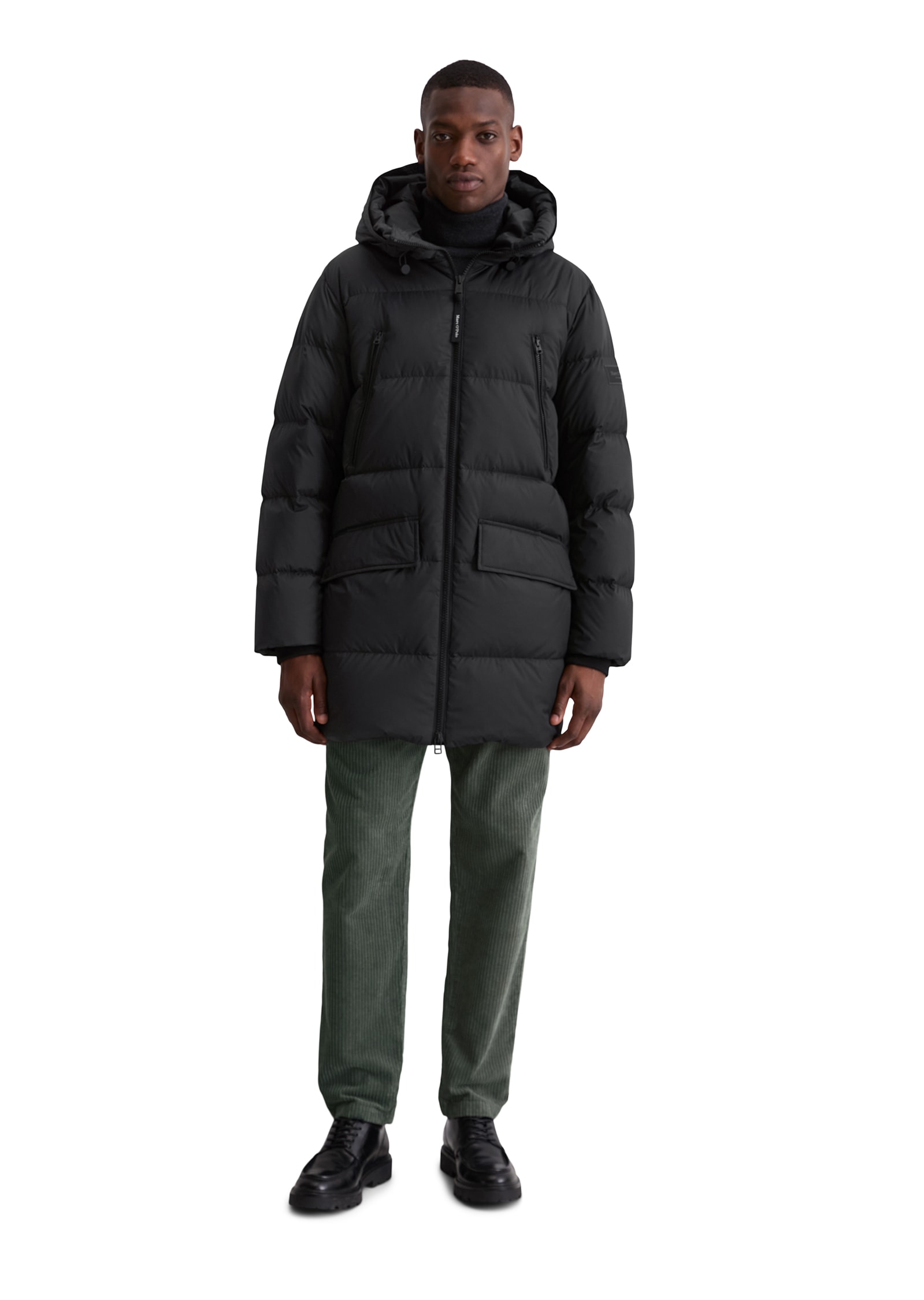 Marc O'Polo Daunenjacke, mit Kapuze, Pufferjacke, regular fit, eingesetzte, elastische Ärmelabschlüsse