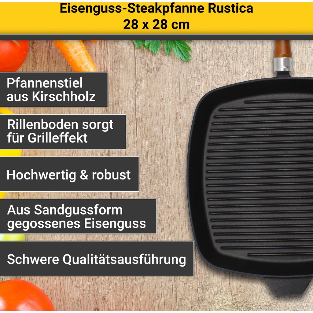 Krüger Steakpfanne »Rustica«, Aluminiumguss, (1 tlg.)