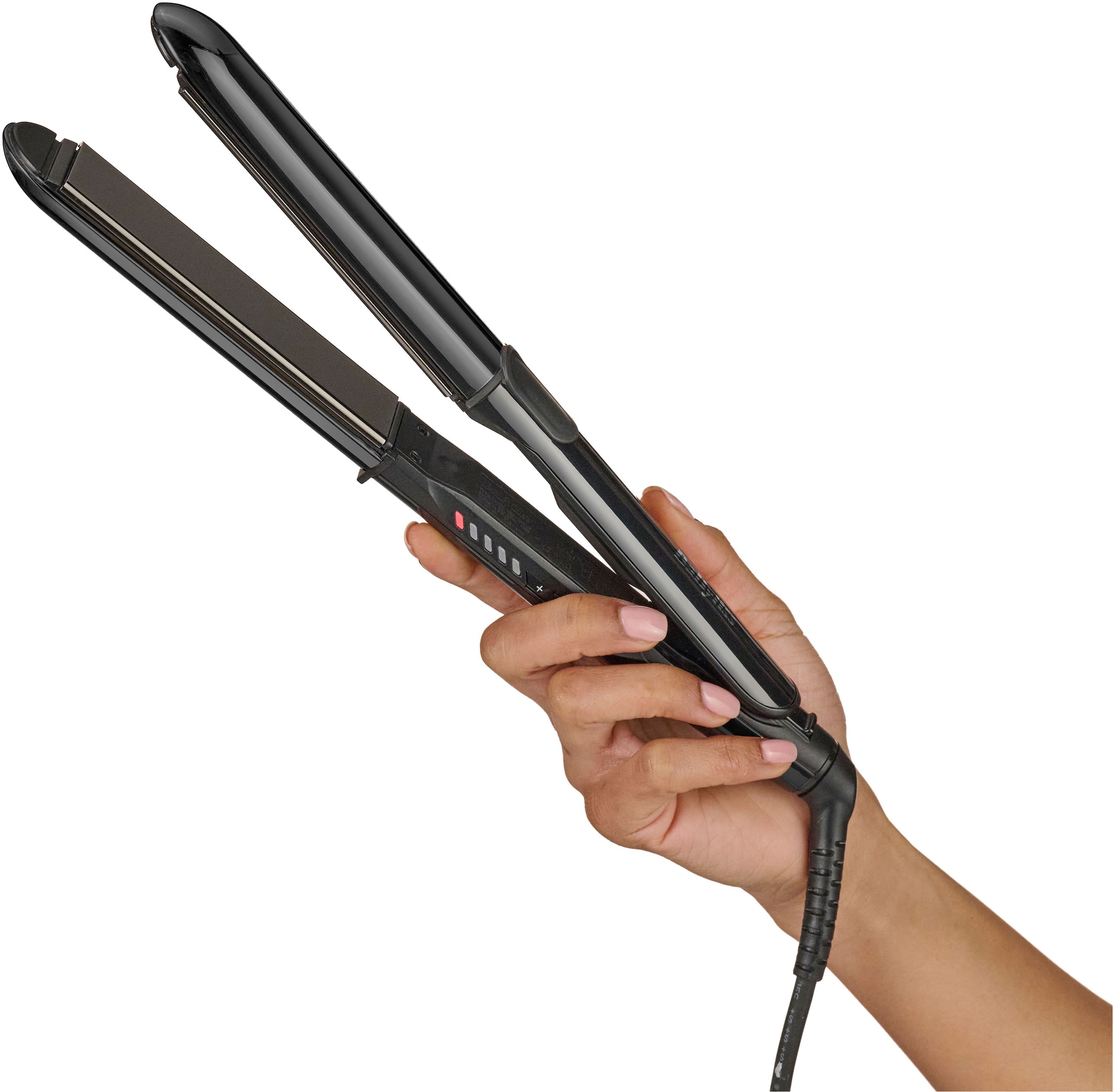 BaByliss Glätteisen »Straight & Curl Glätteisen zum Glätten und Locken, ST486E« Titan-Keramikplatten, Ionen-Technologie, 5 Temperaturen