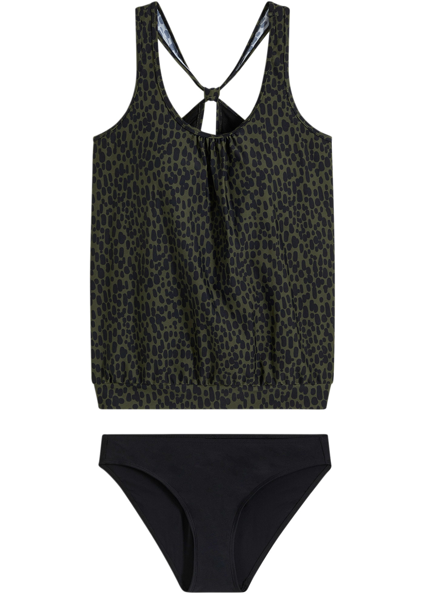 bonprix Tankini »Oversize-Tankini (2-tlg.Set)« Set, 2 Stk. mit Knotendetail im Rücken, sportlicher Stil
