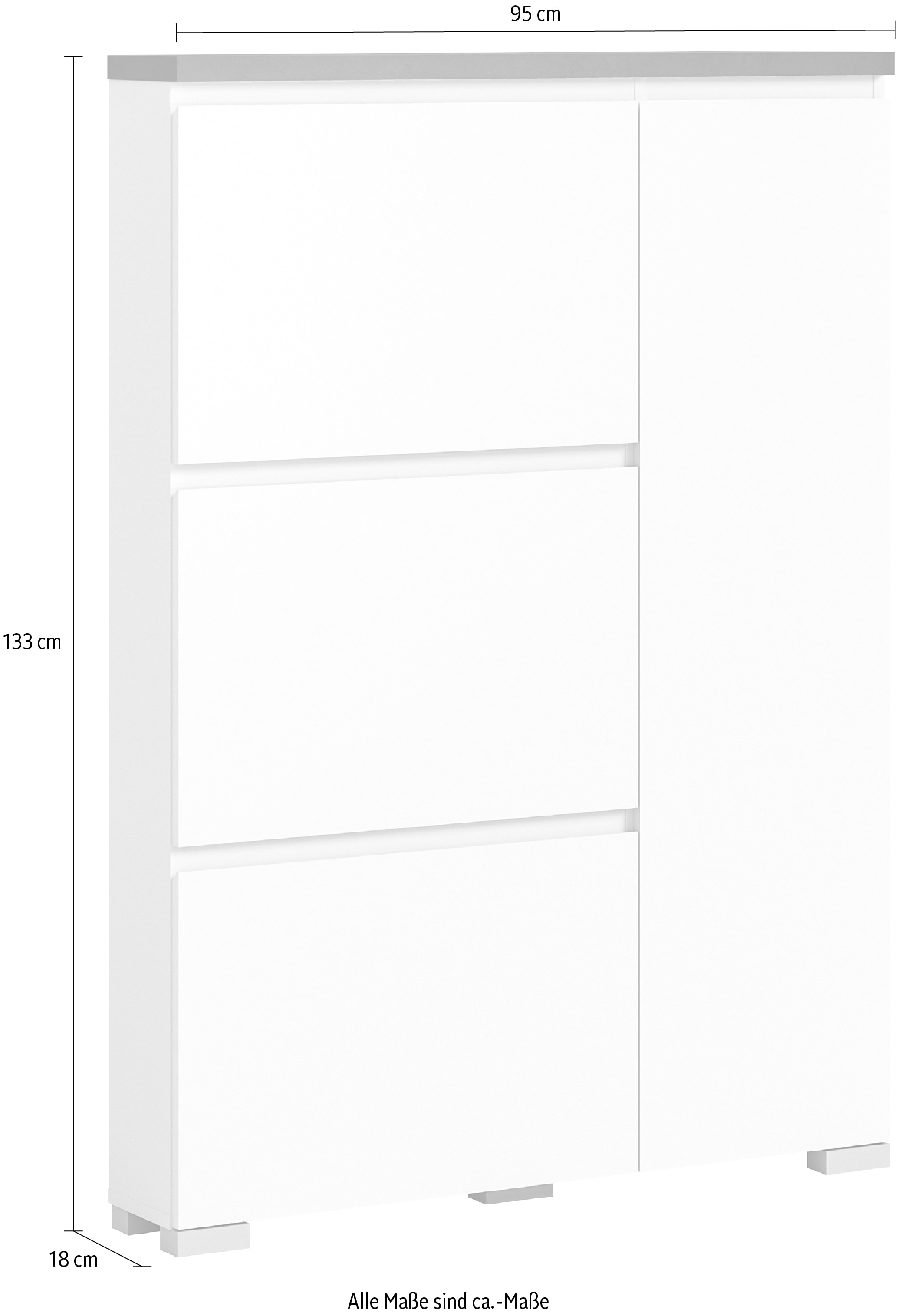 INOSIGN Schuhschrank »Skoskap, Tiefe 18cm, 3 Klappen, 1 Tür, Platz für ca. 12 Schuhpaare«, Schuhkipper, Schuhkommode, Schuhregal, Kommode, Anrichte
