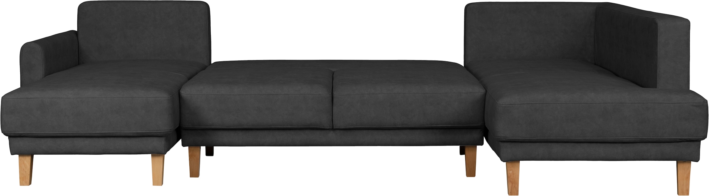 Home affaire Wohnlandschaft »TRIPLO U-Form wahlweise mit Schlaffunktion, B/T/H: 310/192/90 cm«, Schlafsofa, auch mit Bettkasten, Steppung im Rückenkissen
