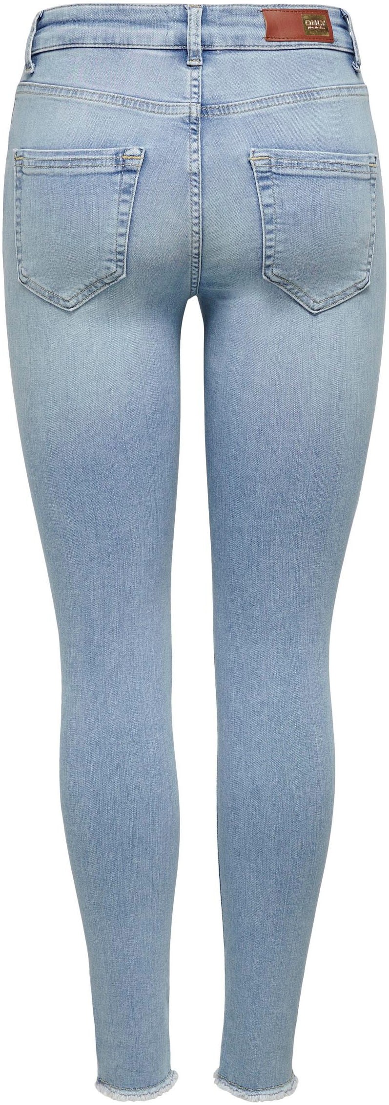 ONLY Ankle-Jeans »ONLBLUSH MID SK ANK RAW«, mit leicht ausgefranstem Beinabschluss