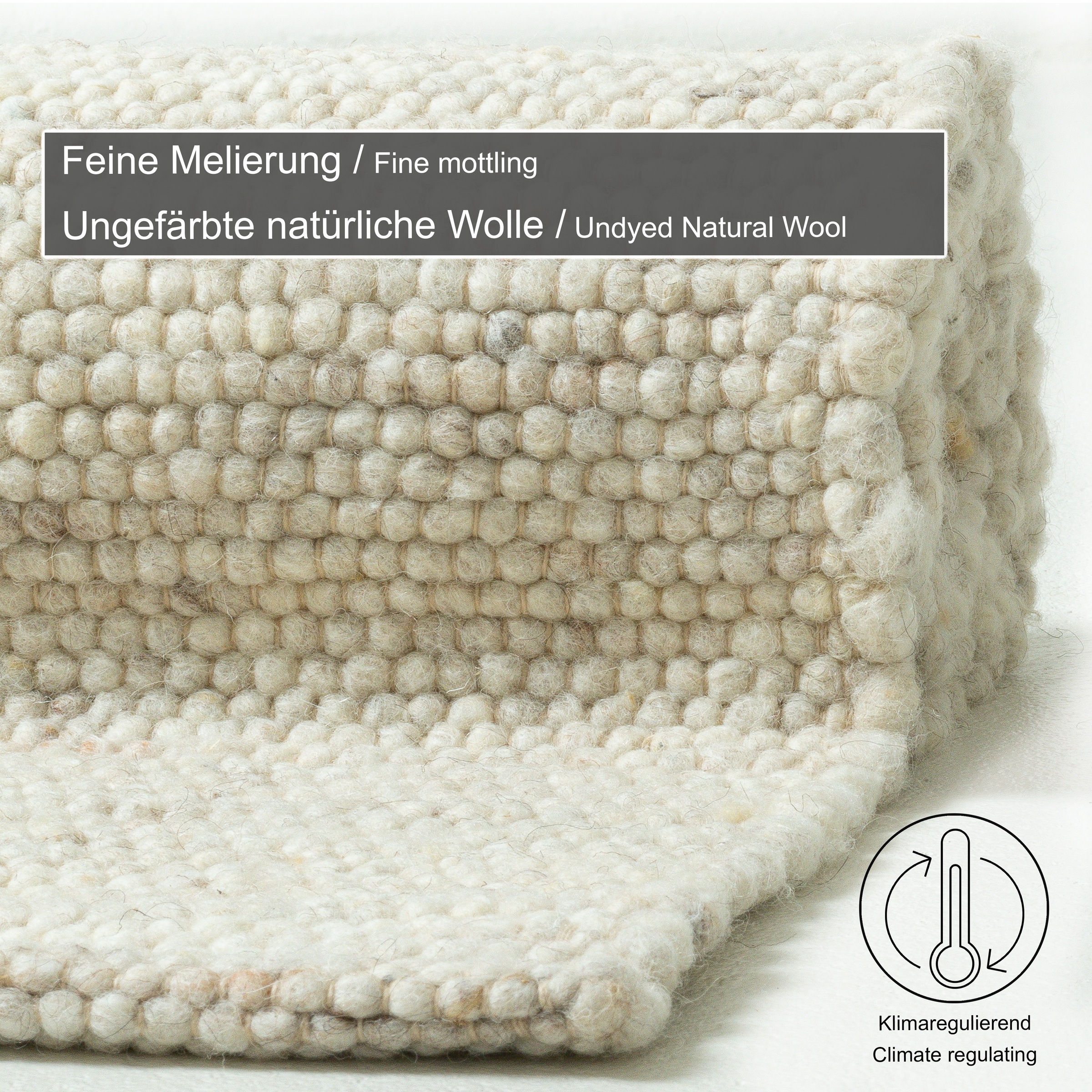 THEKO Wollteppich »Alm-Glück« rechteckig 12 mm Höhe reine Wolle, meliert, handgewebt, Wendeteppich, auch als Läufer