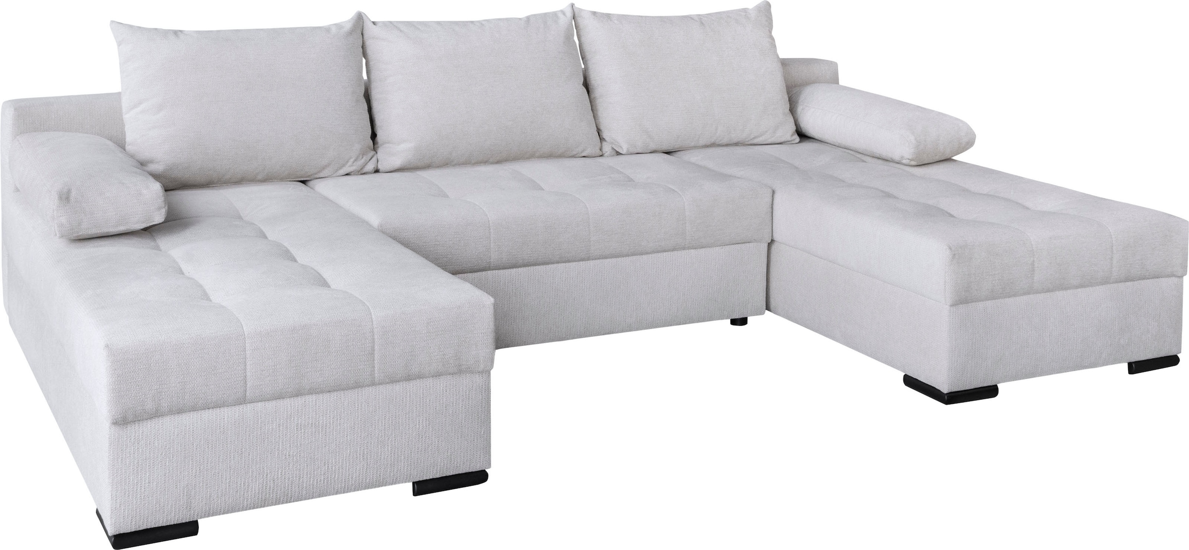 OTTO home Wohnlandschaft »Home System U-Form, von B: 269-352 cm wählbar, 6 Varianten zur Auswahl« Bettfunktion, Bettkasten & Zierkissen, Federkern